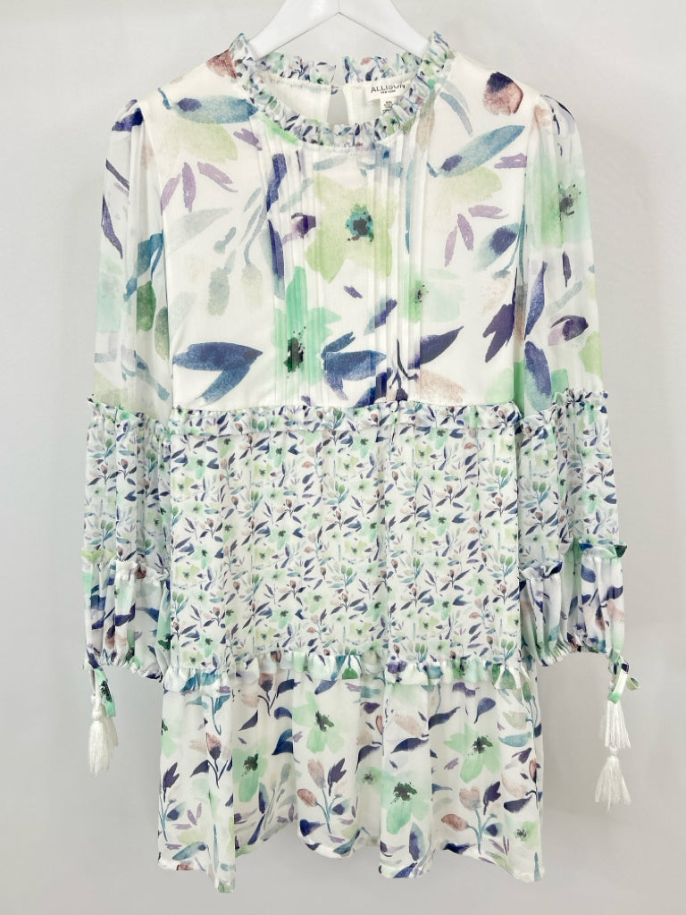 ALLISON Size M White Print Women's Dress