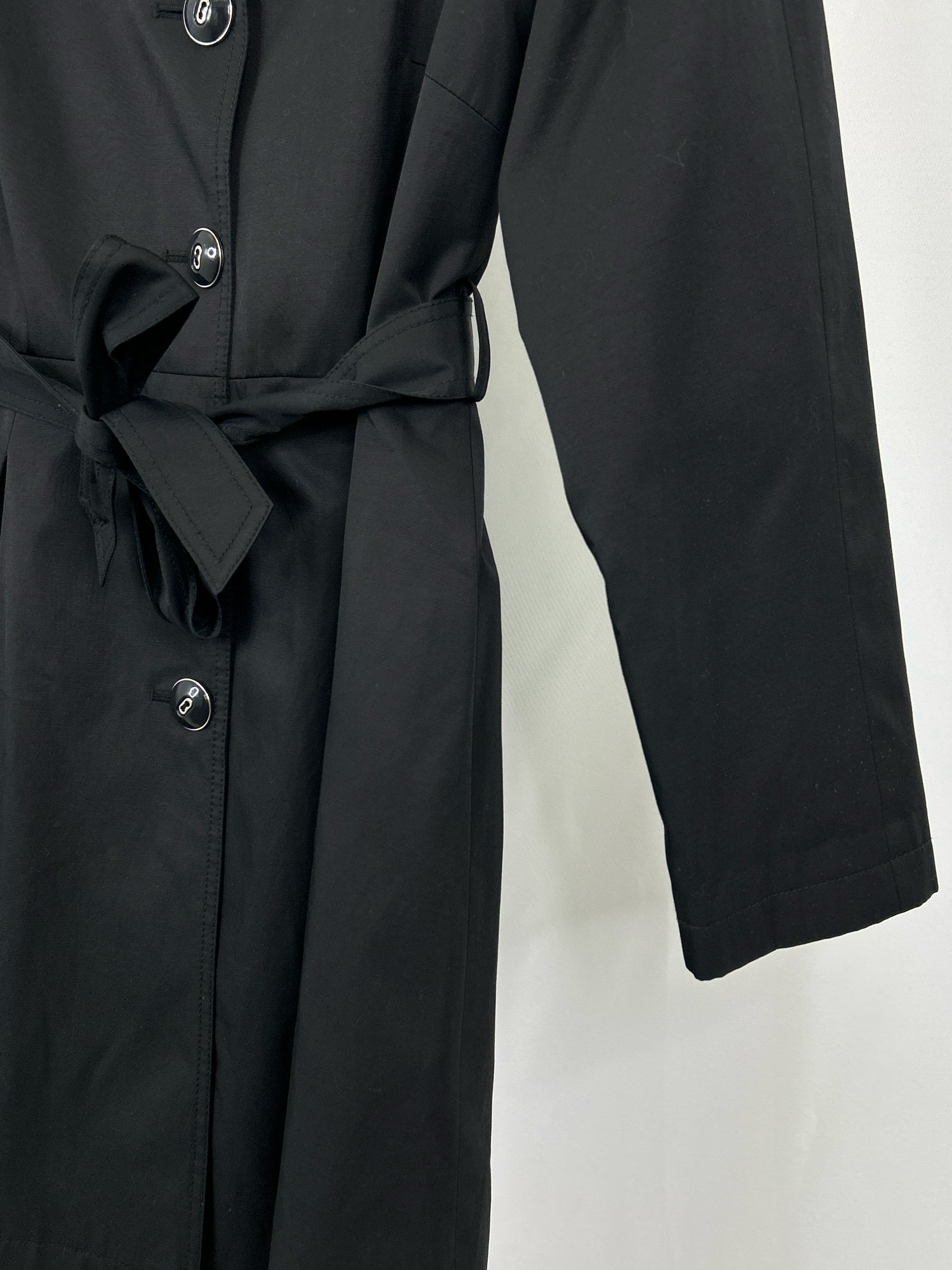 GALLERY Size M Black Women Trench Coat