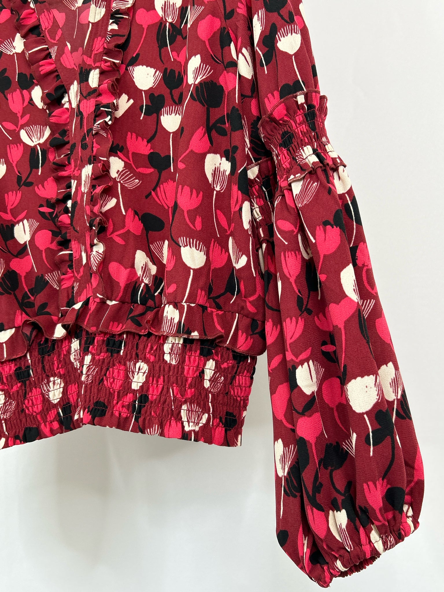CABI Size S Red Print Women Top