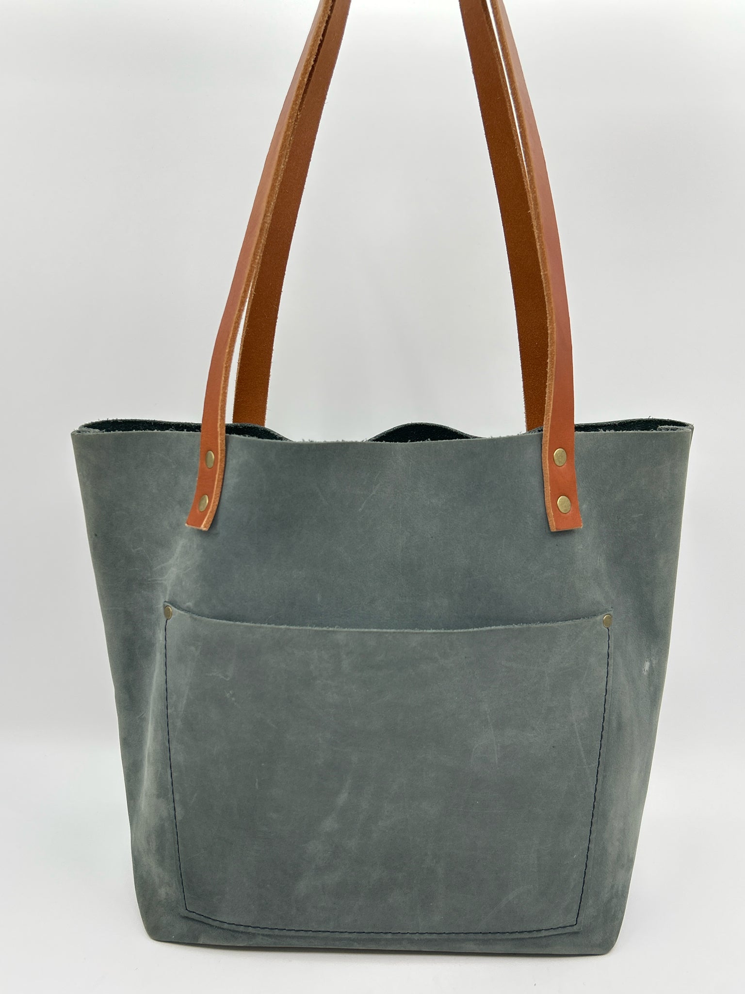 PORTLAND LEATHER GOODS Blue Gray Women Purse Tote