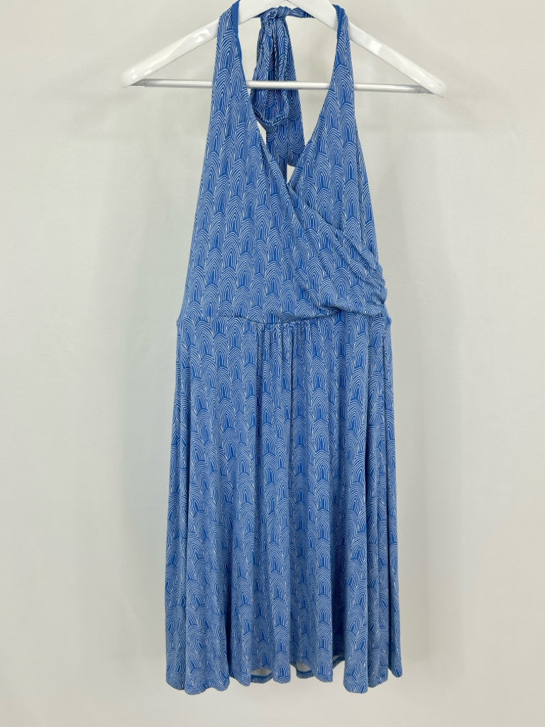 BODEN Women Size 10R Blue Print Dress