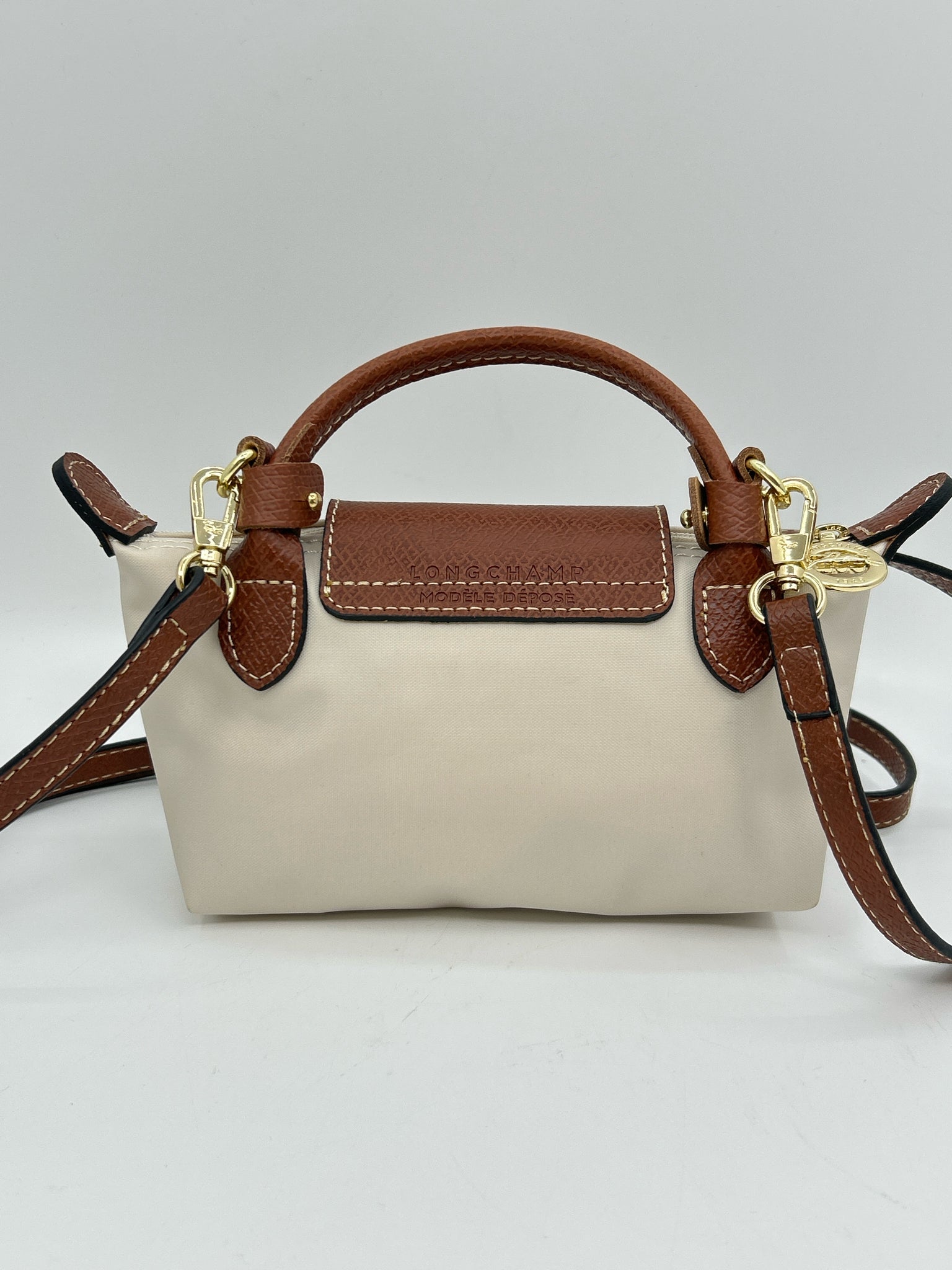 LONGCHAMP IVORY AND BROWN Women Purse