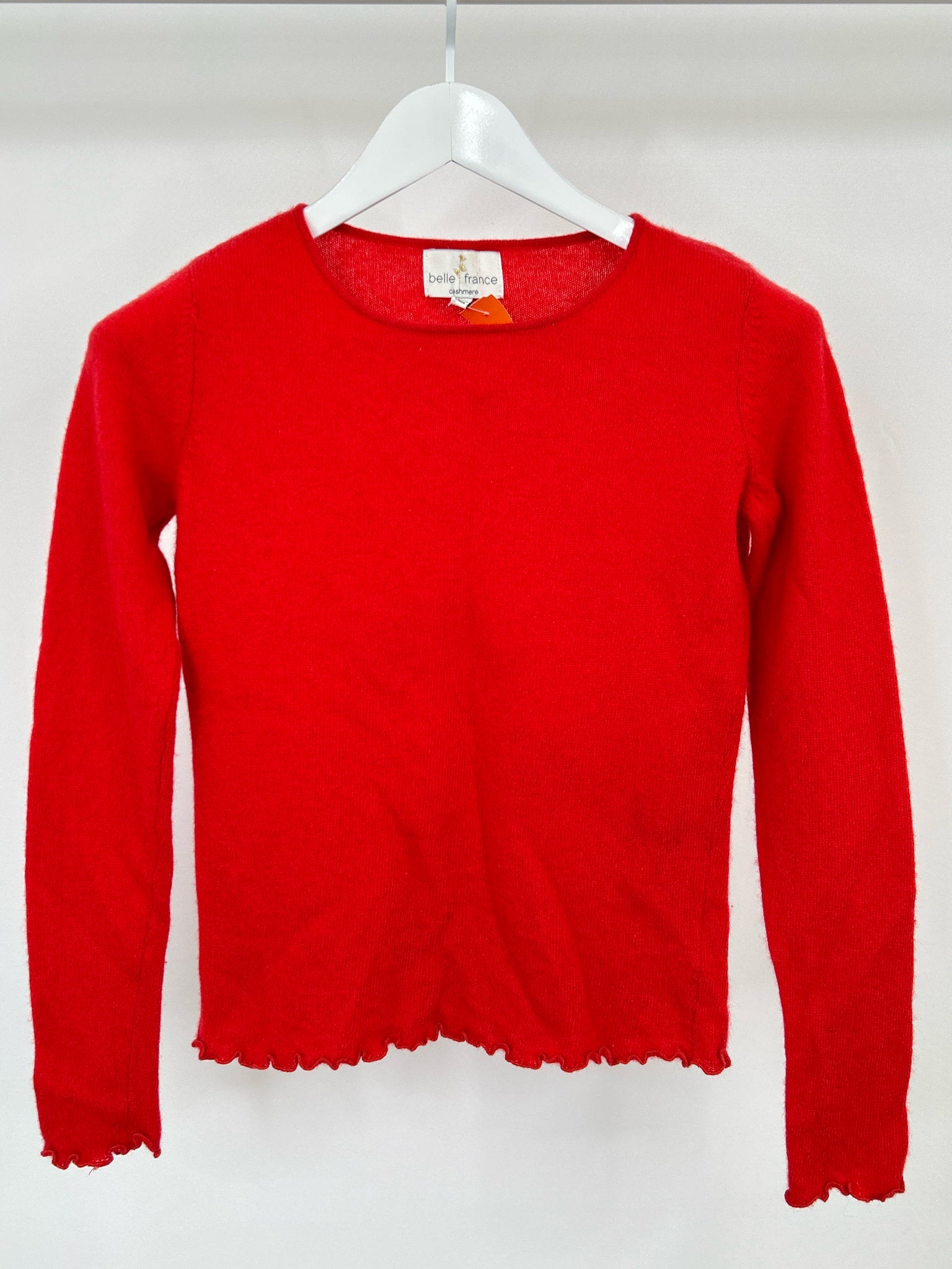 BELLE FRANCE Size M Red Cashmere Women Sweater
