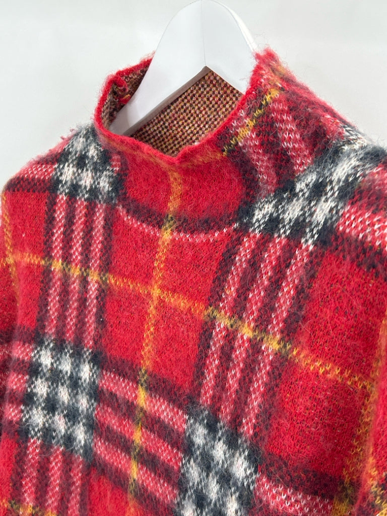 MUDPIE NWT Women Size M Red Plaid Sweater