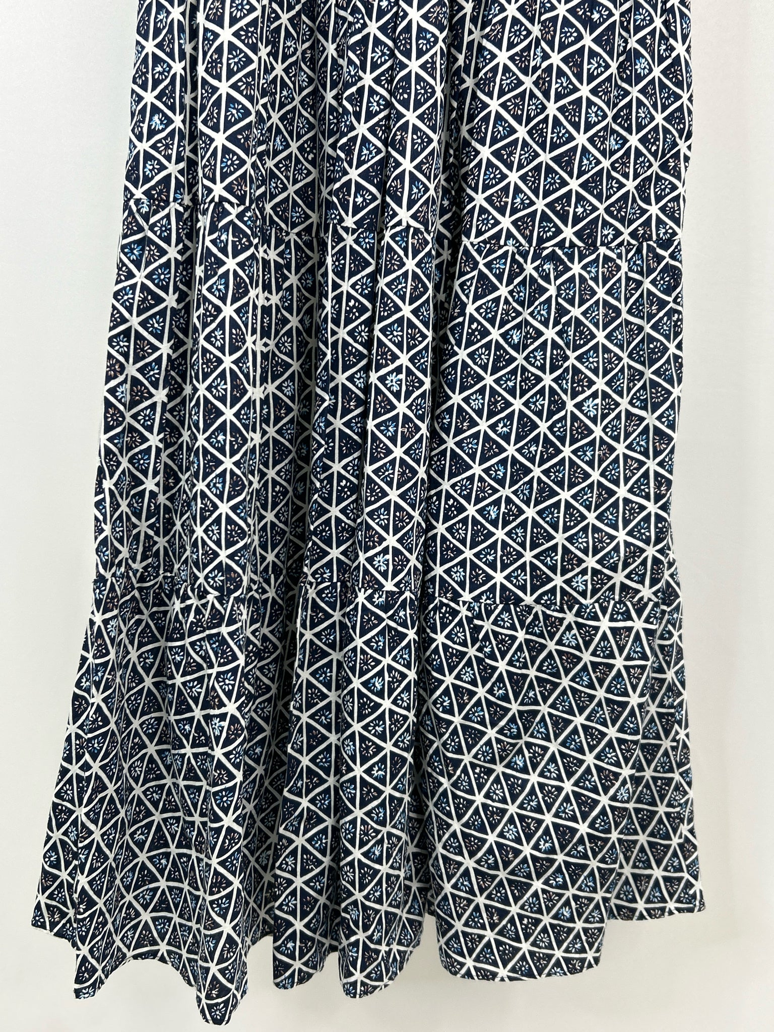 English Factory Size XS Navy Print Women Dress