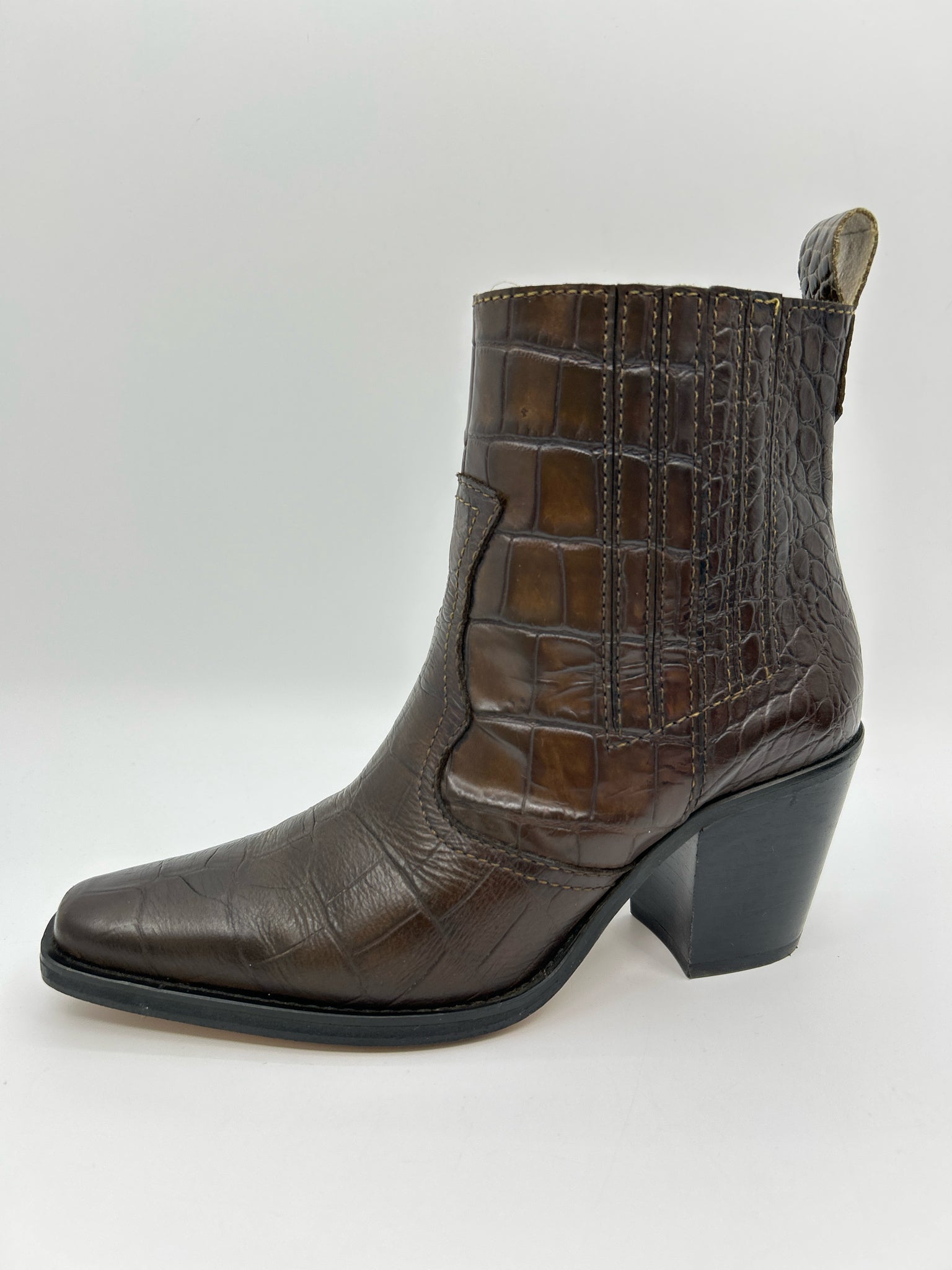 GANNI Size 38/8 Brown Women Booties