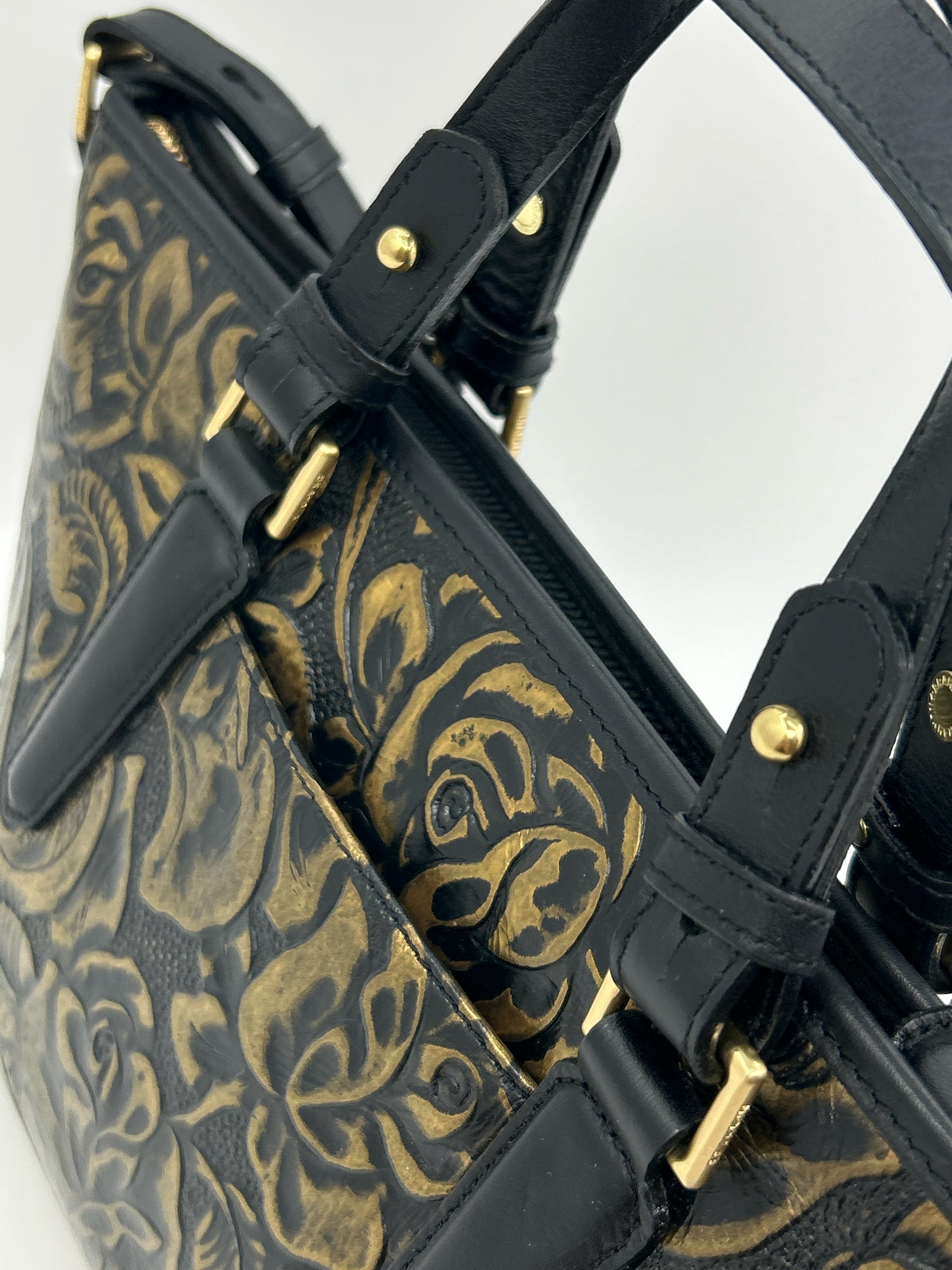 BRAHMIN BLACK AND GOLD Women Purse