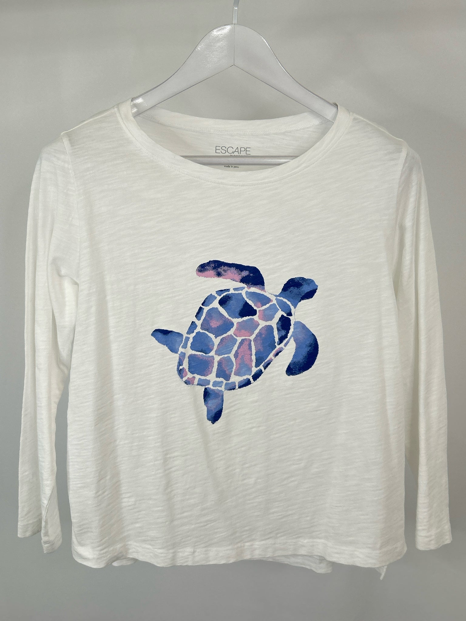 Escape by Habitat Clothes Size S WHITE AND BLUE Women T-shirt