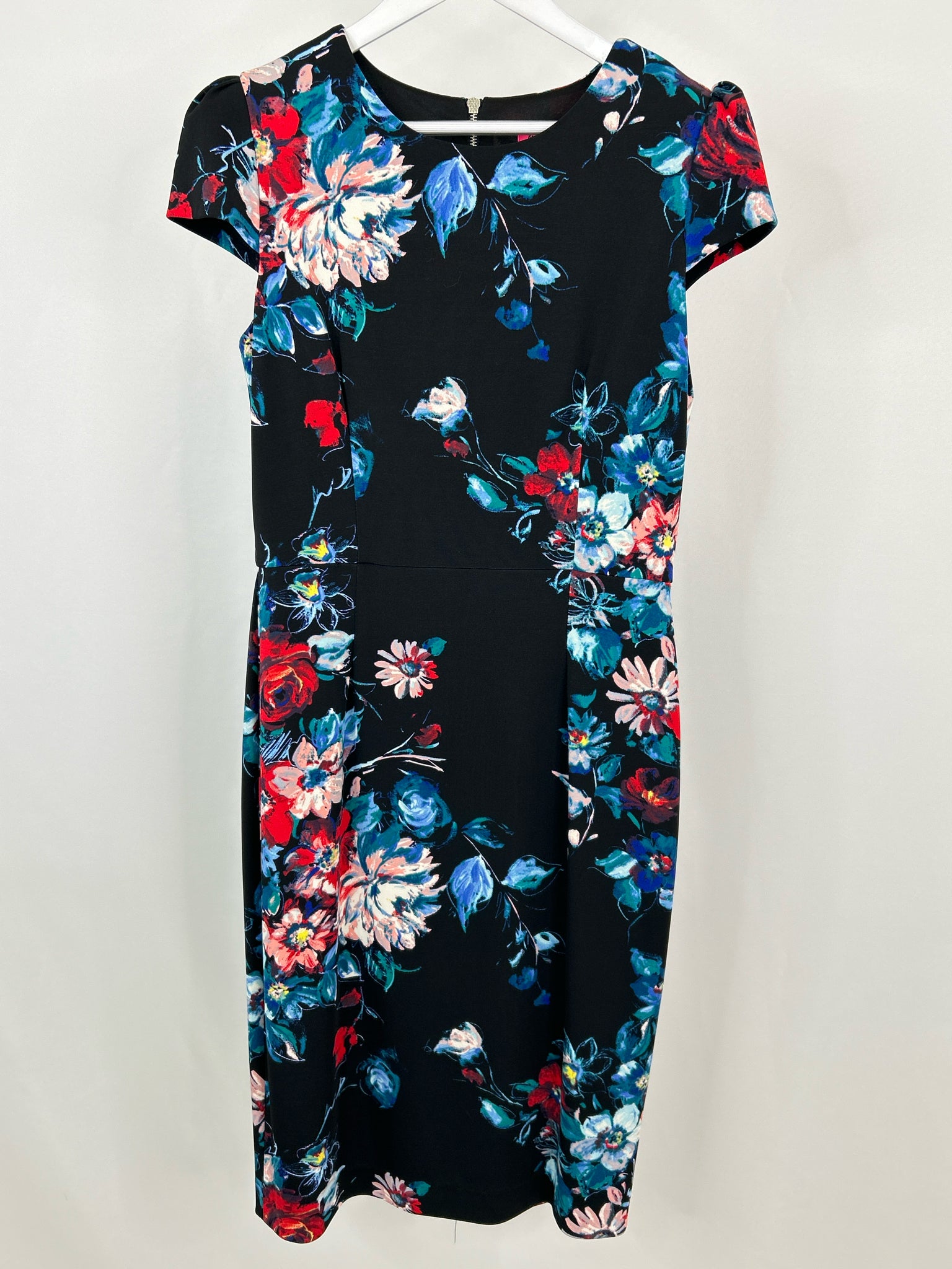 BETSEY JOHNSON Size 12 Black Print Women Dress