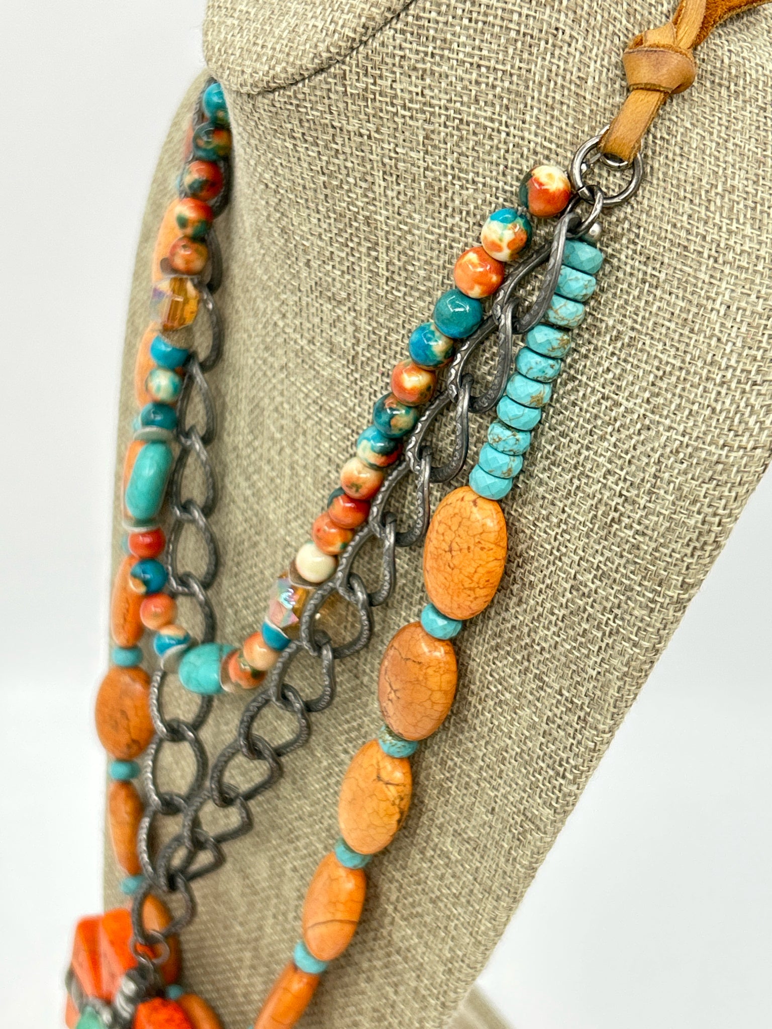 ART BY AMY NWT Orange & Turquoise Necklace