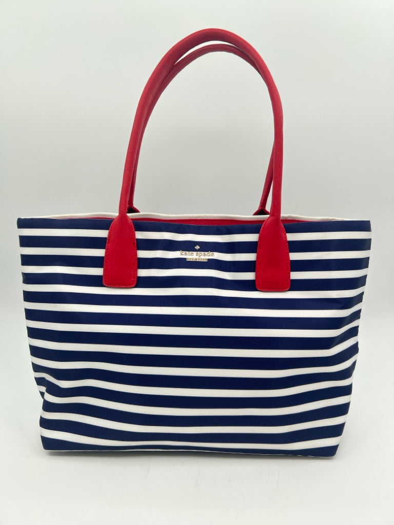 KATE SPADE Blue and White Catie Classic Nylon Tote