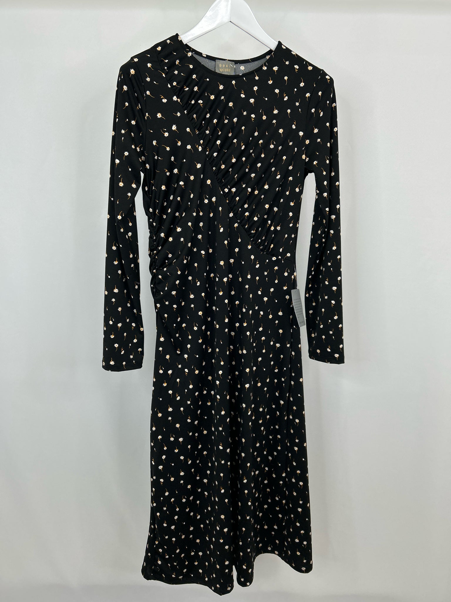 DUAL NATURE Size L Black Floral Women Dress