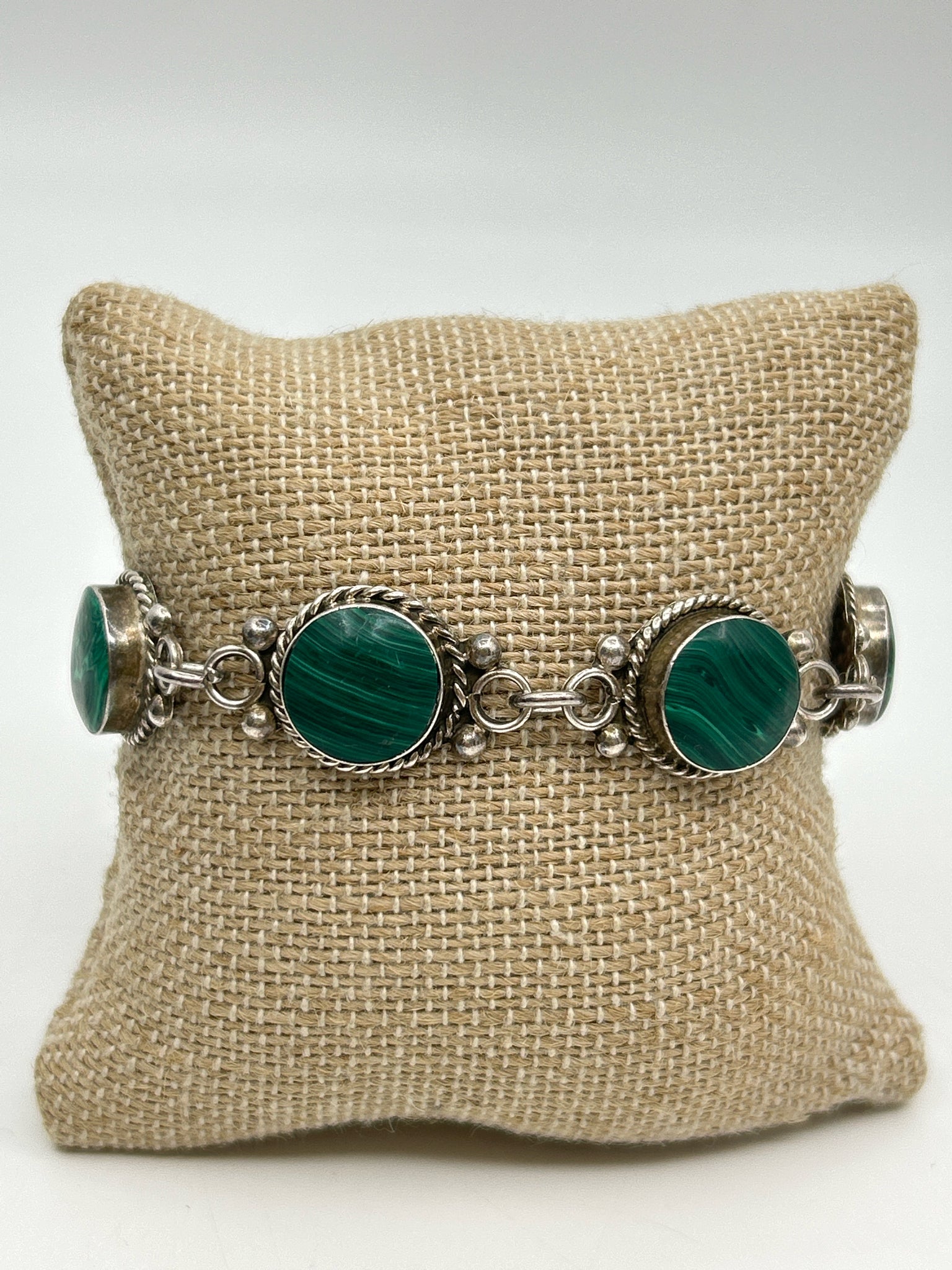 925 SILVER AND GREEN Bracelet