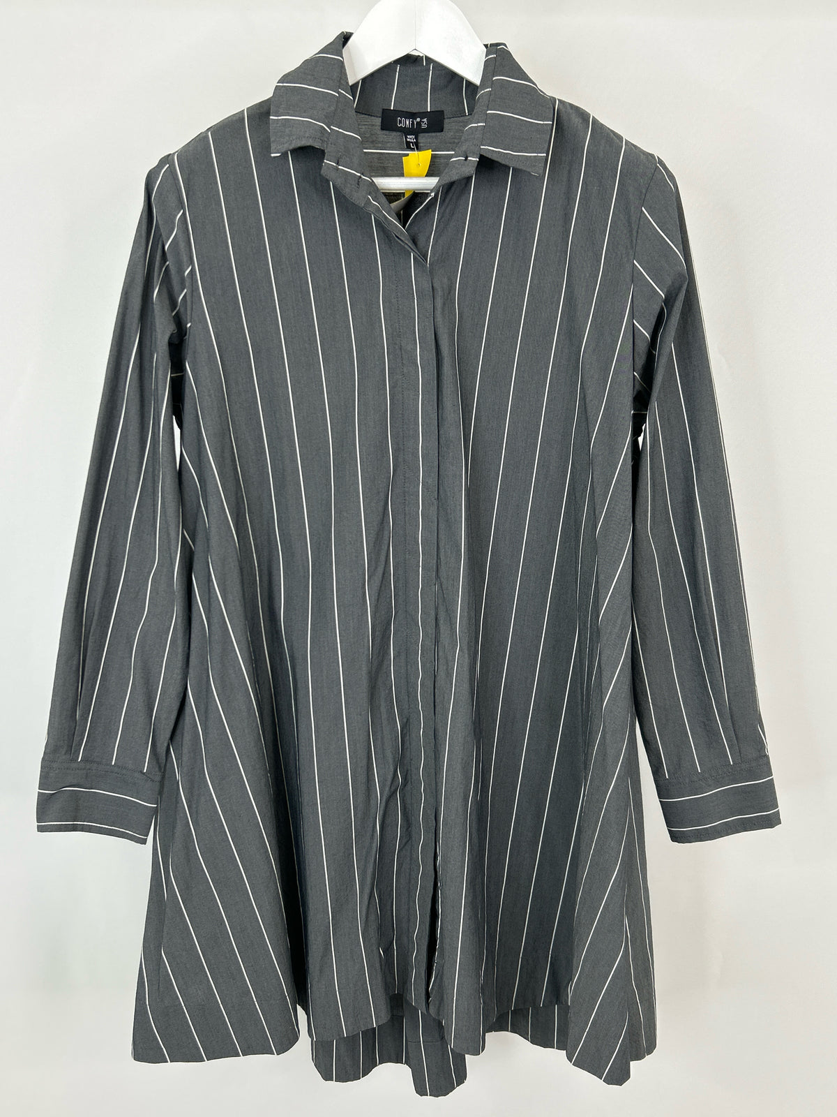 COMFY USA Size L GRAY STRIPED Women Dress