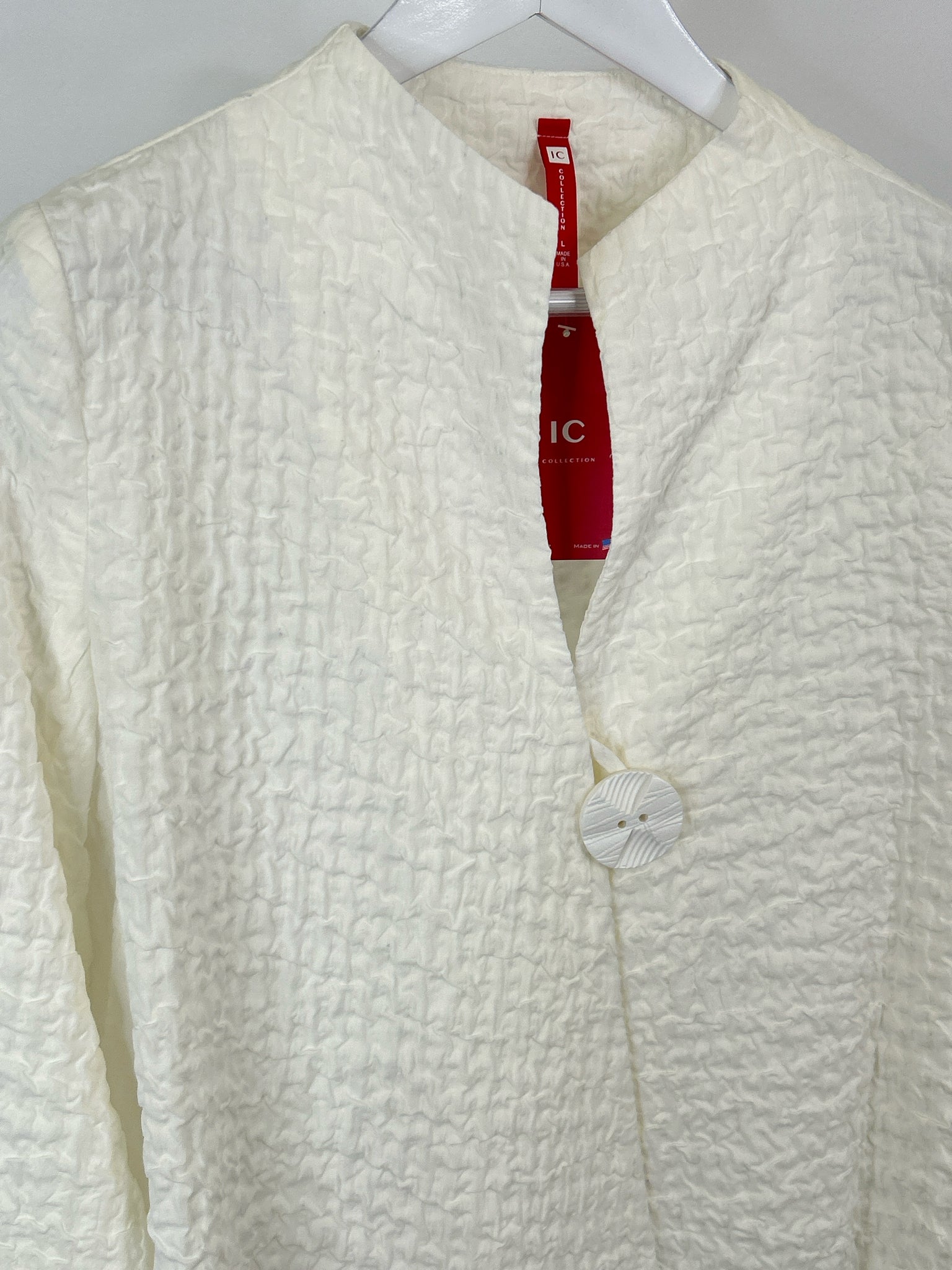IC COLLECTION Size L White Women Jacket