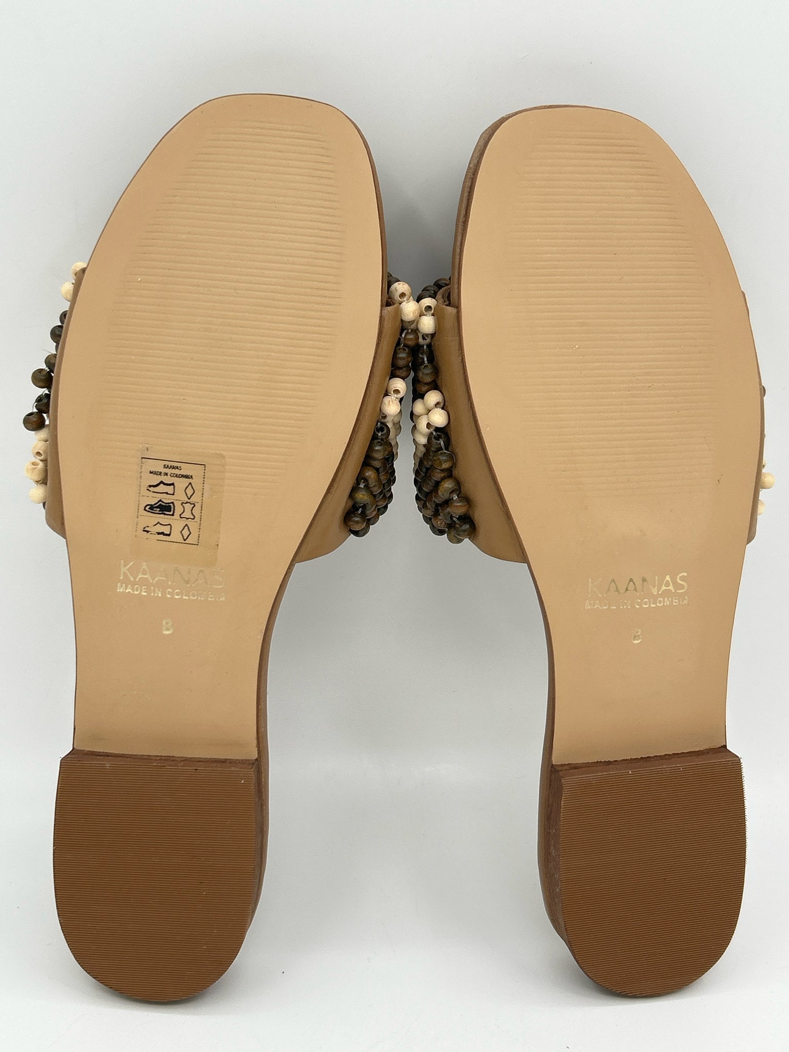 KAANAS Size 8 BROWN AND BEIGE Women Sandal