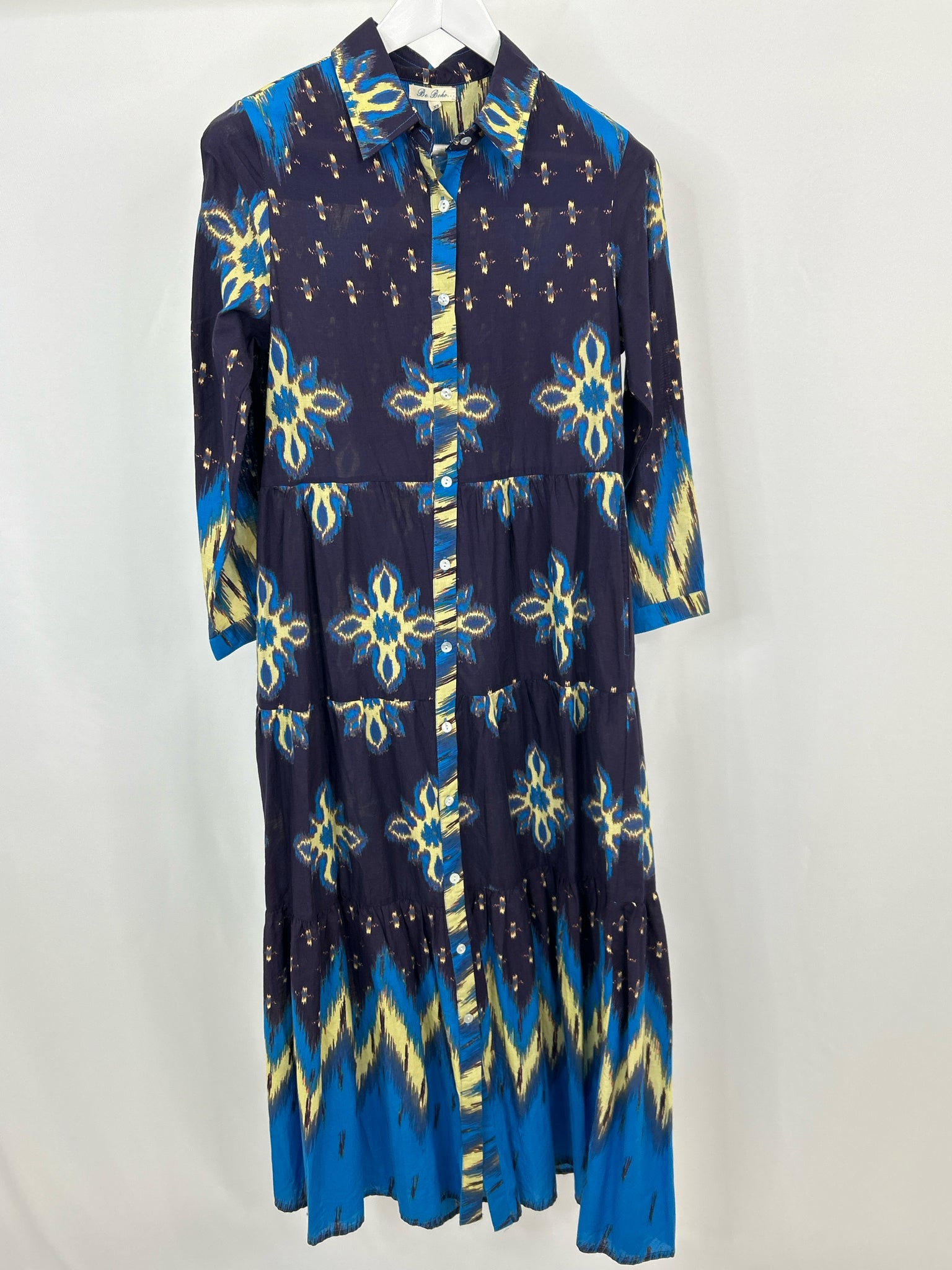 BE BOHO Size XS Navy Print Women Dress