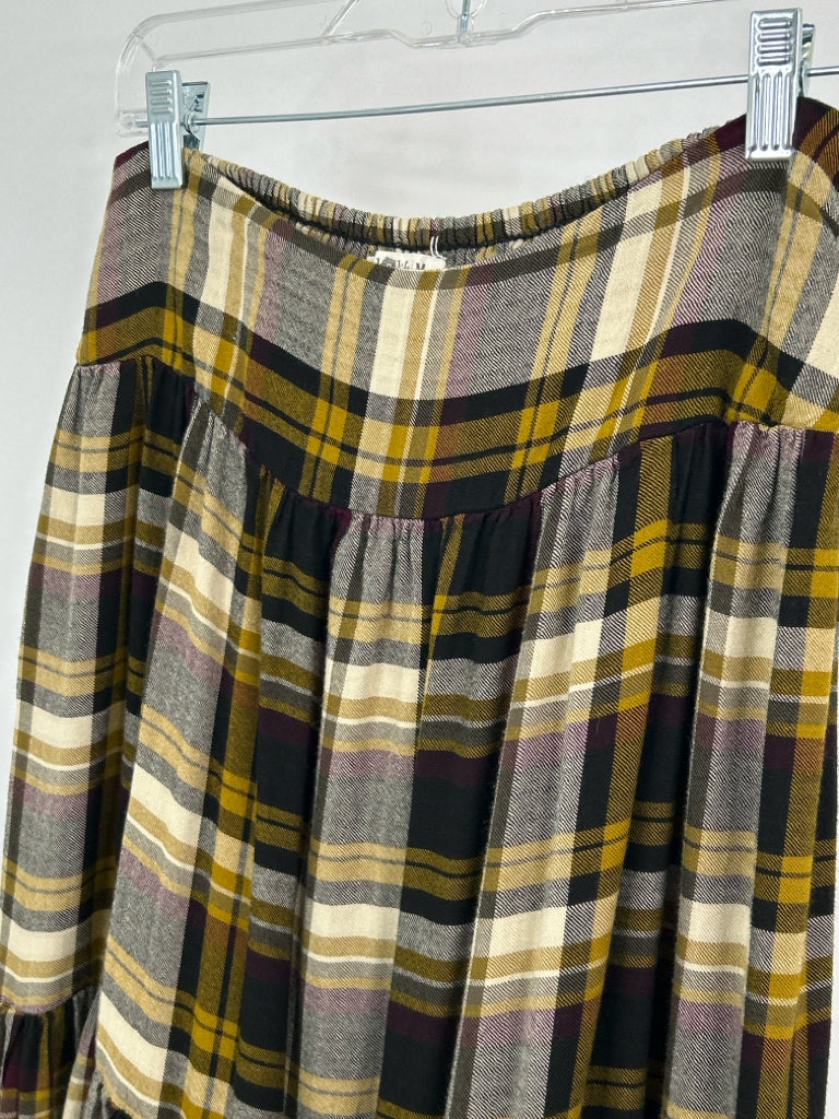 NATURAL LIFE Women Size M Brown Plaid Skirt