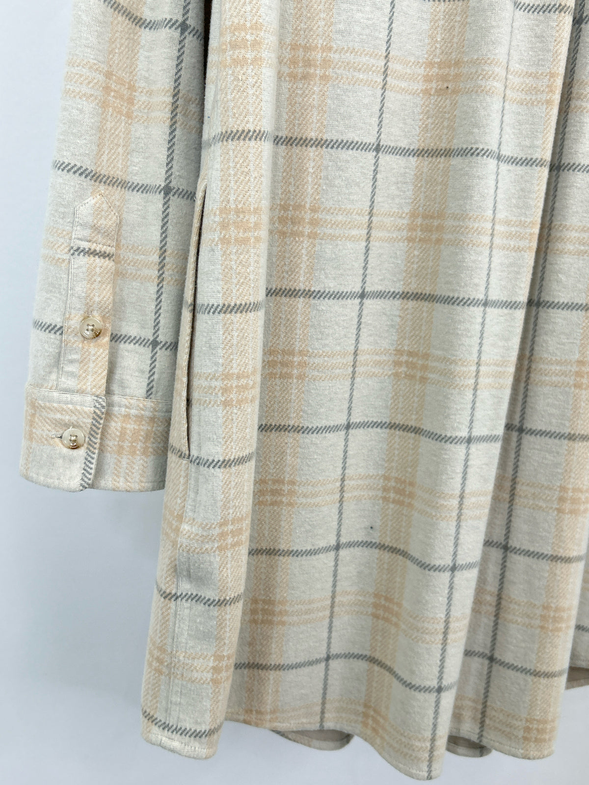 QUINCE Size XL Grey Checkered Women Dress