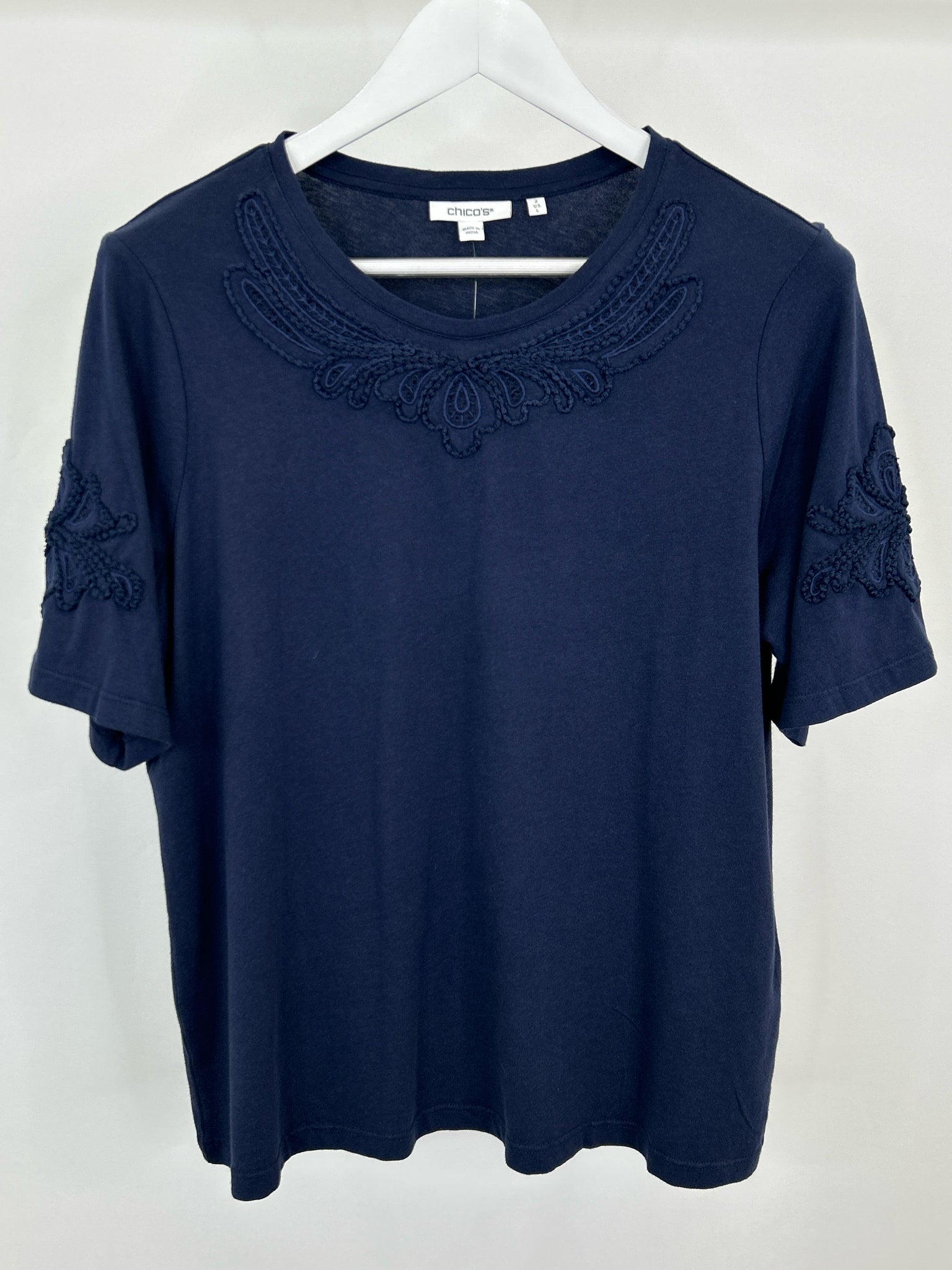 CHICO'S NWT Size 2 Navy Women T-shirt