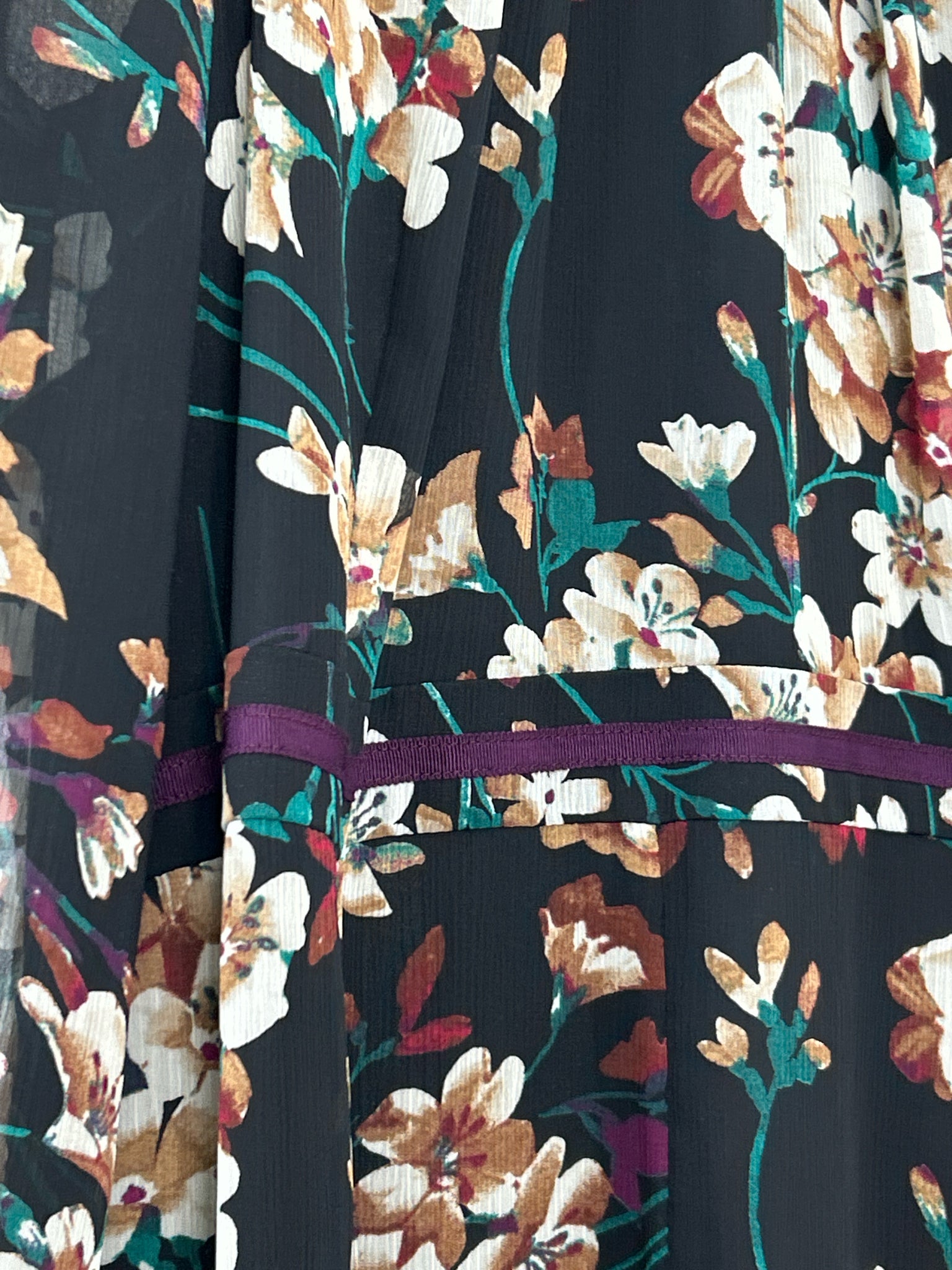 TOMMY HILFIGER Size 6 Black Floral Women's Dress