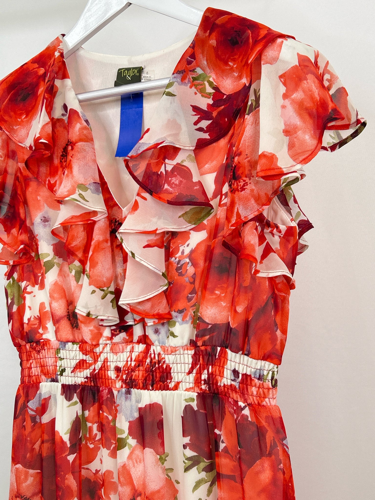 TAYLOR Size 8 red & white Women Dress