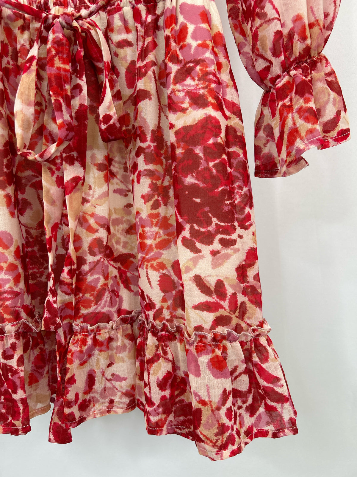 BTFL-Life Size L Red & Pink Women Dress