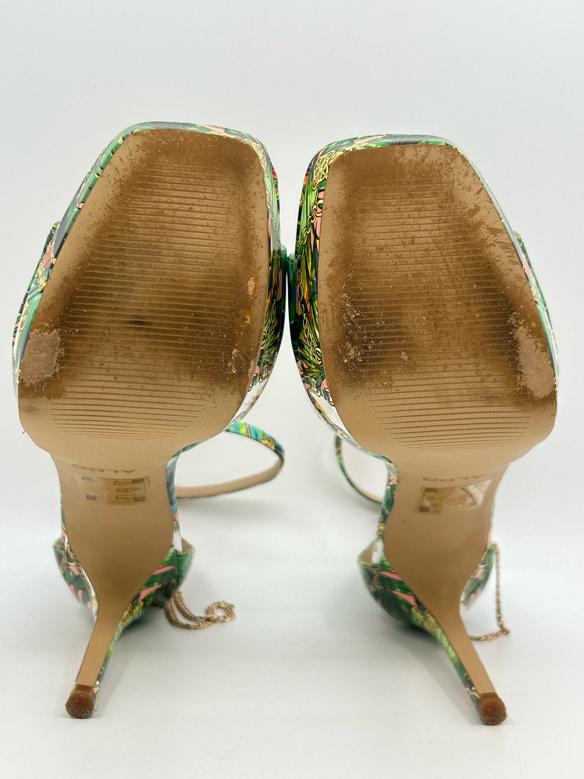 ALDO Size 11 Green Print Women Sandal