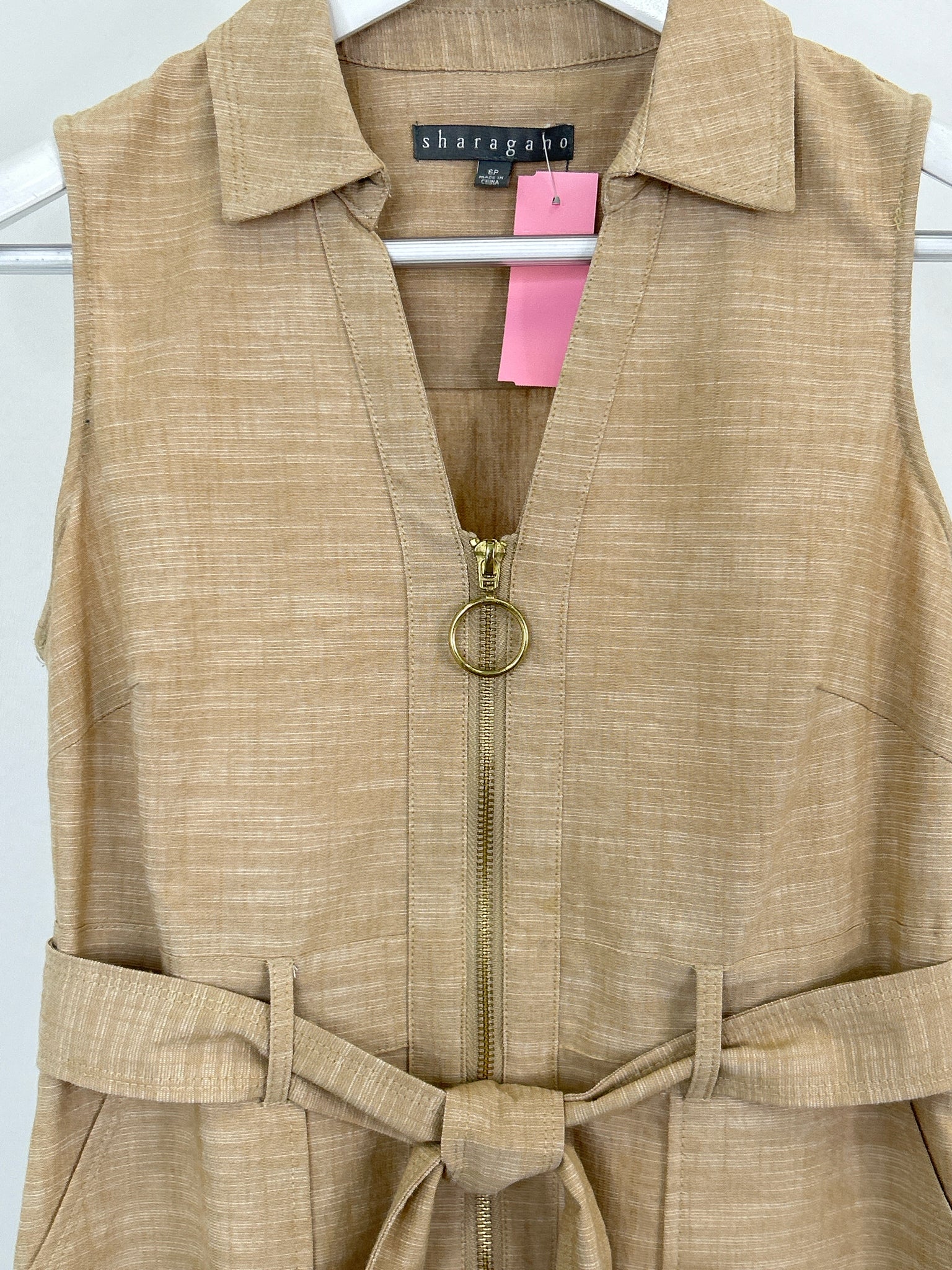 SHARAGANO Size 6P KHAKI Women Dress