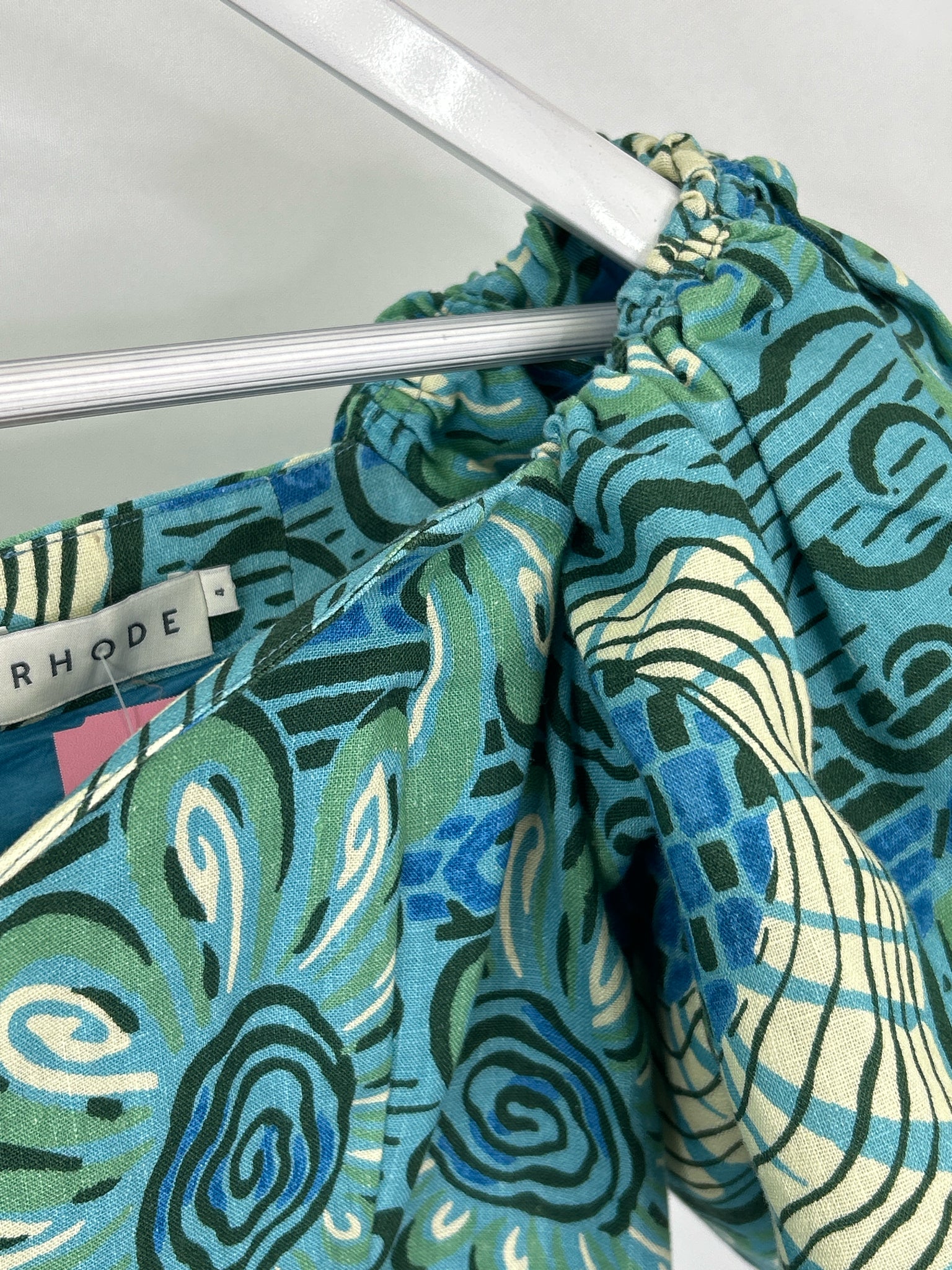Rhode Size 4 Blue & Green Women Dress