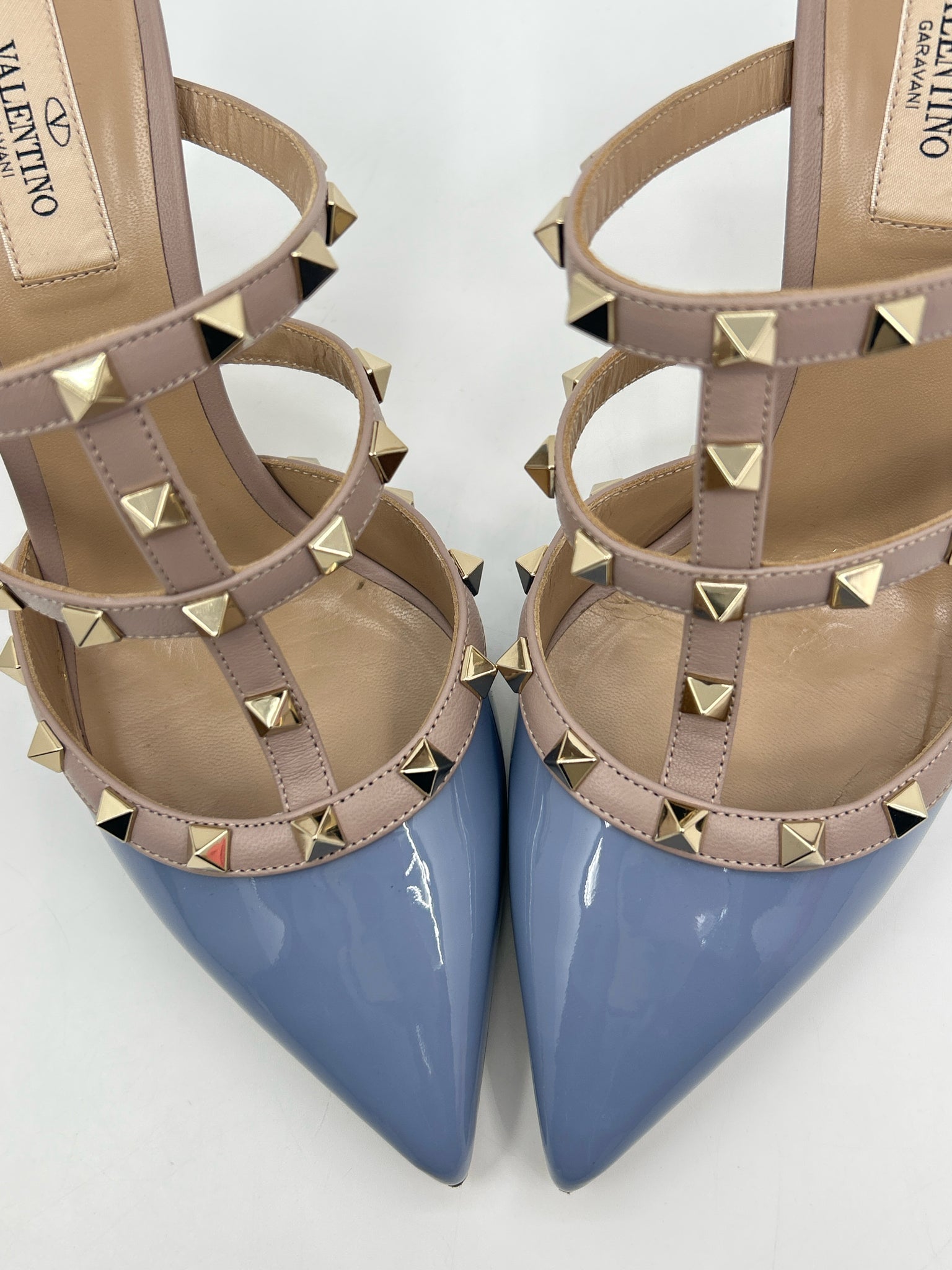 VALENTINO Size 39 Blue & Nude Women Sandal