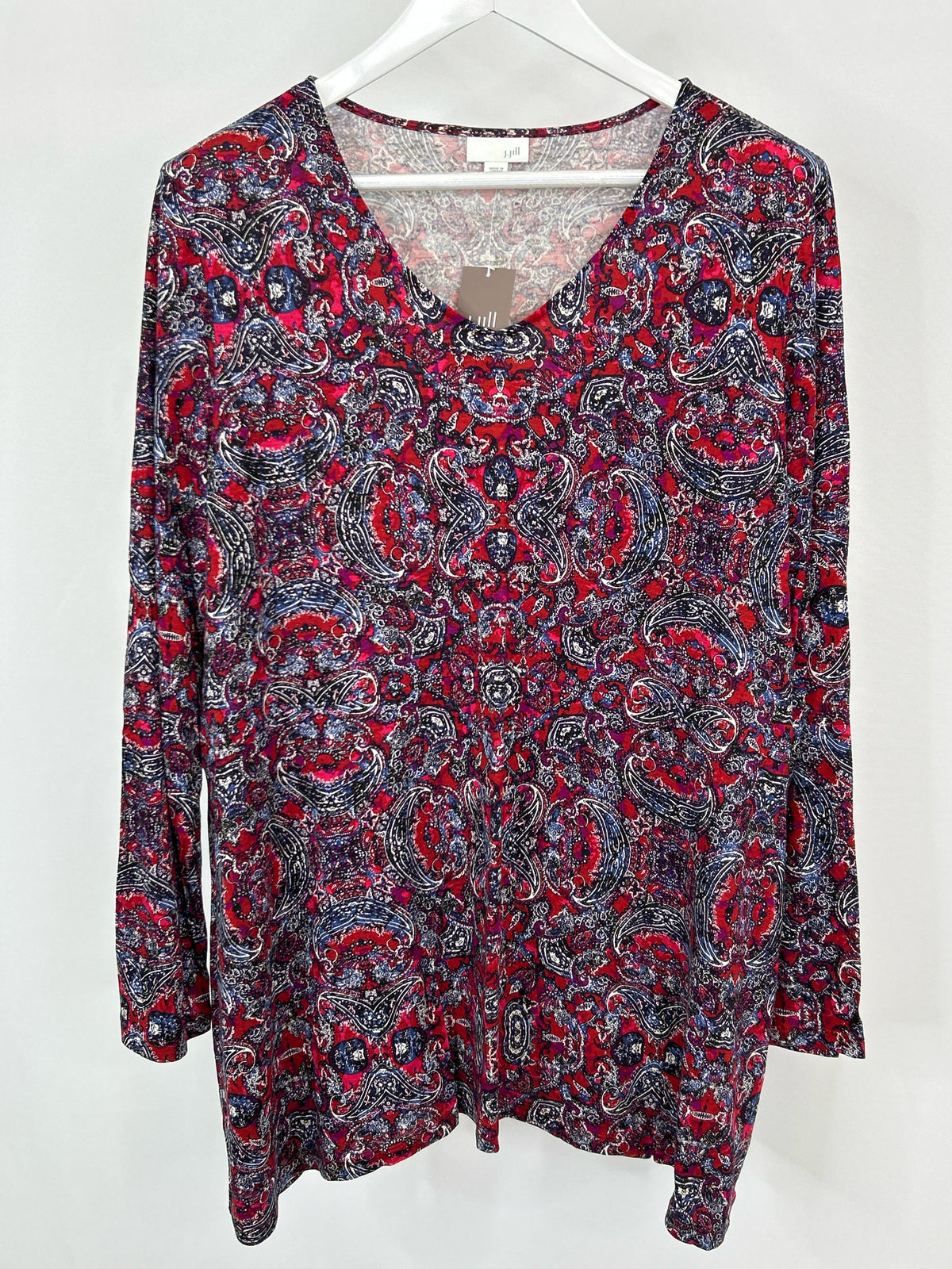 J. Jill Size XL RED & BLUE Women Top