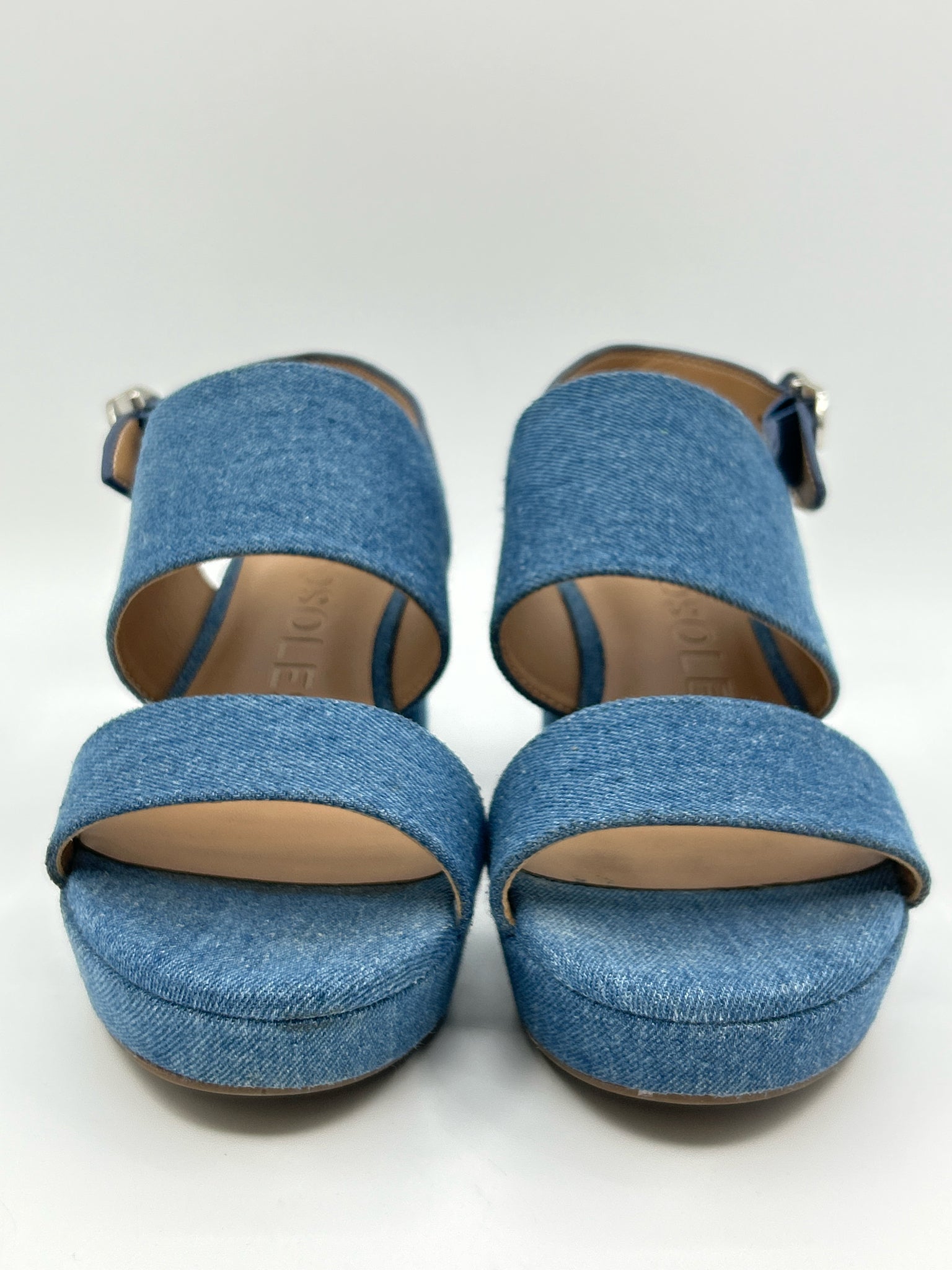AEROSOLES Size 7.5 BLUE DENIM Women's Sandal
