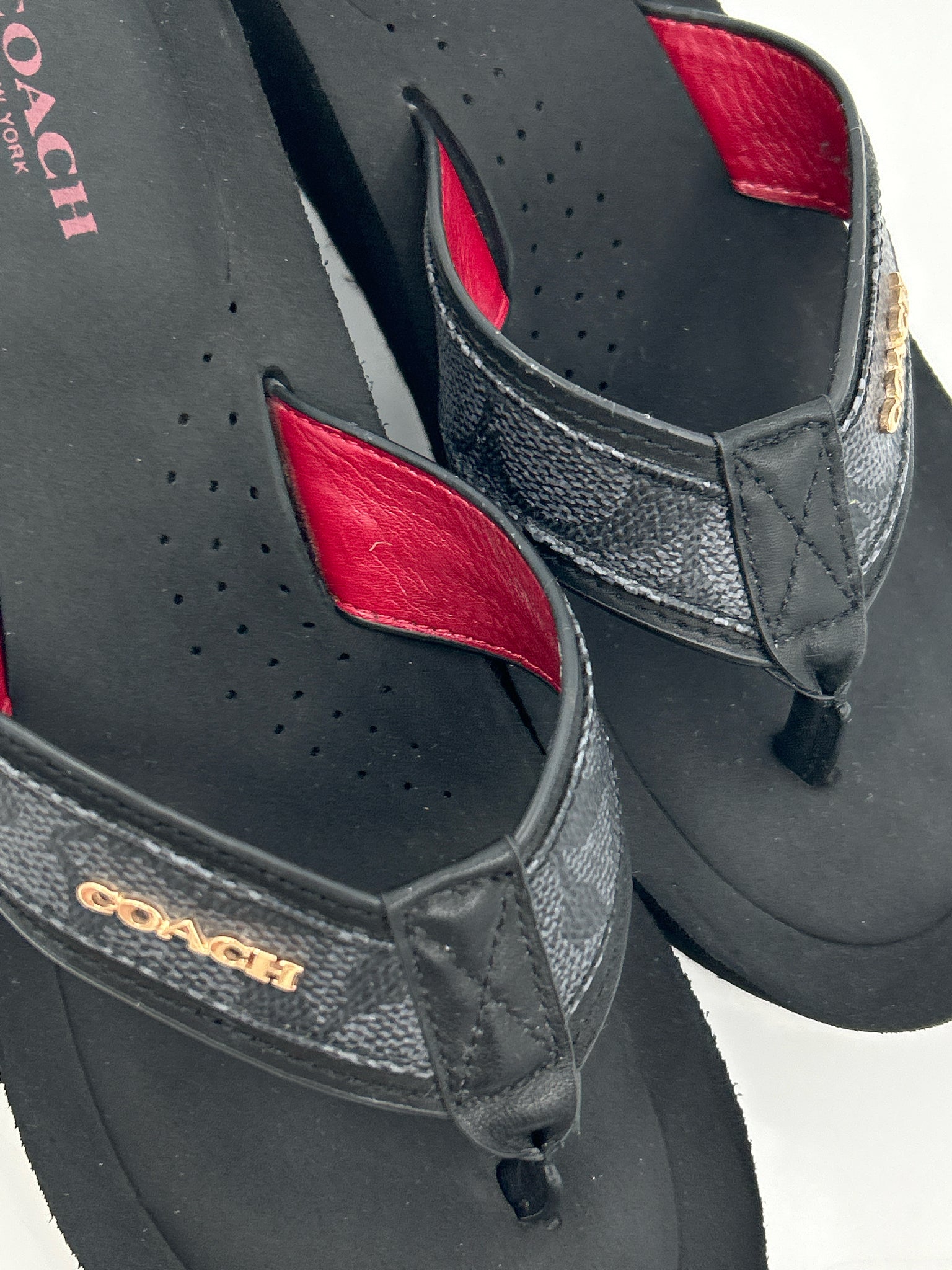 Coach Size 7.5M Black Women Sandal