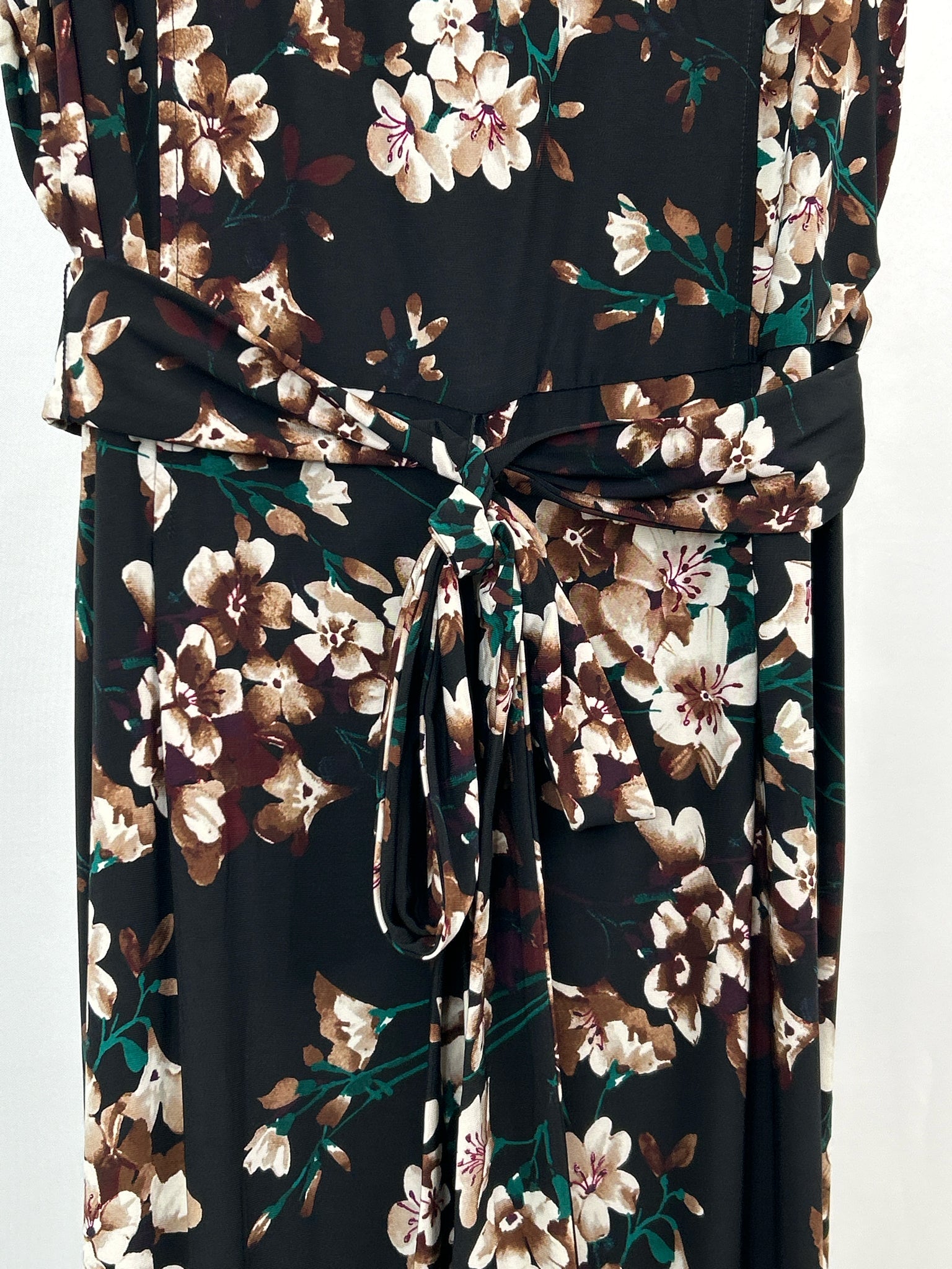 TOMMY HILFIGER Size 16 Black Print Women Jumpsuit NWT