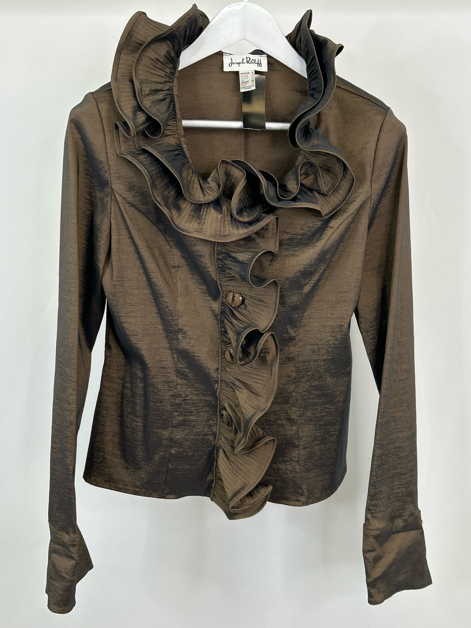 JOSEPH RIBKOFF Size 12 BRONZE Women Blouse