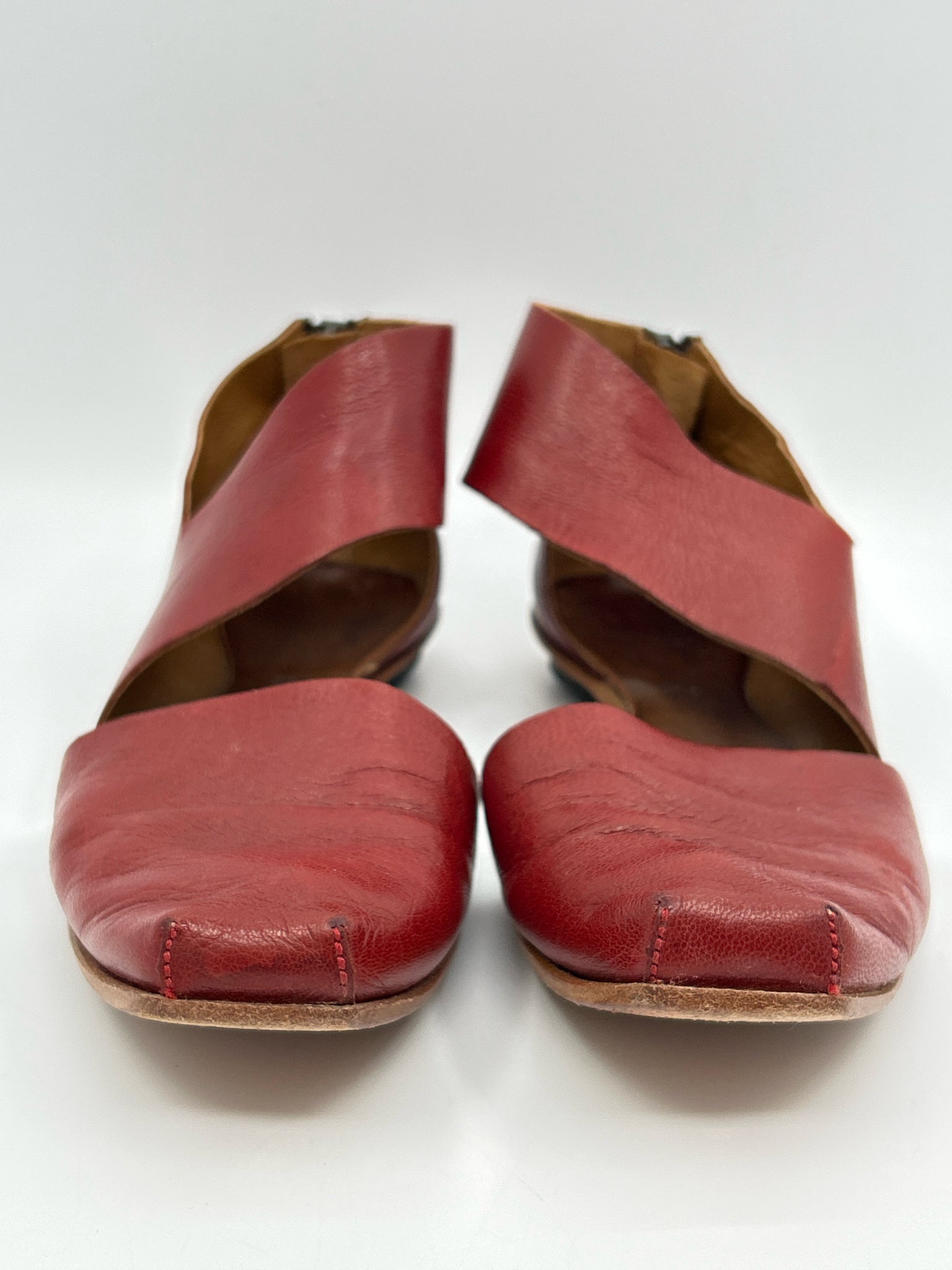 CYDWOQ Size 37.5 Red Women Sandal
