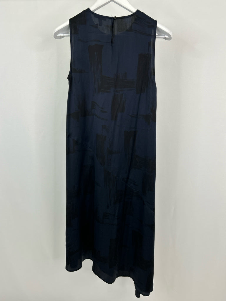 EILEEN FISHER Size XXS Navy Print Silk Blend Women's Dress