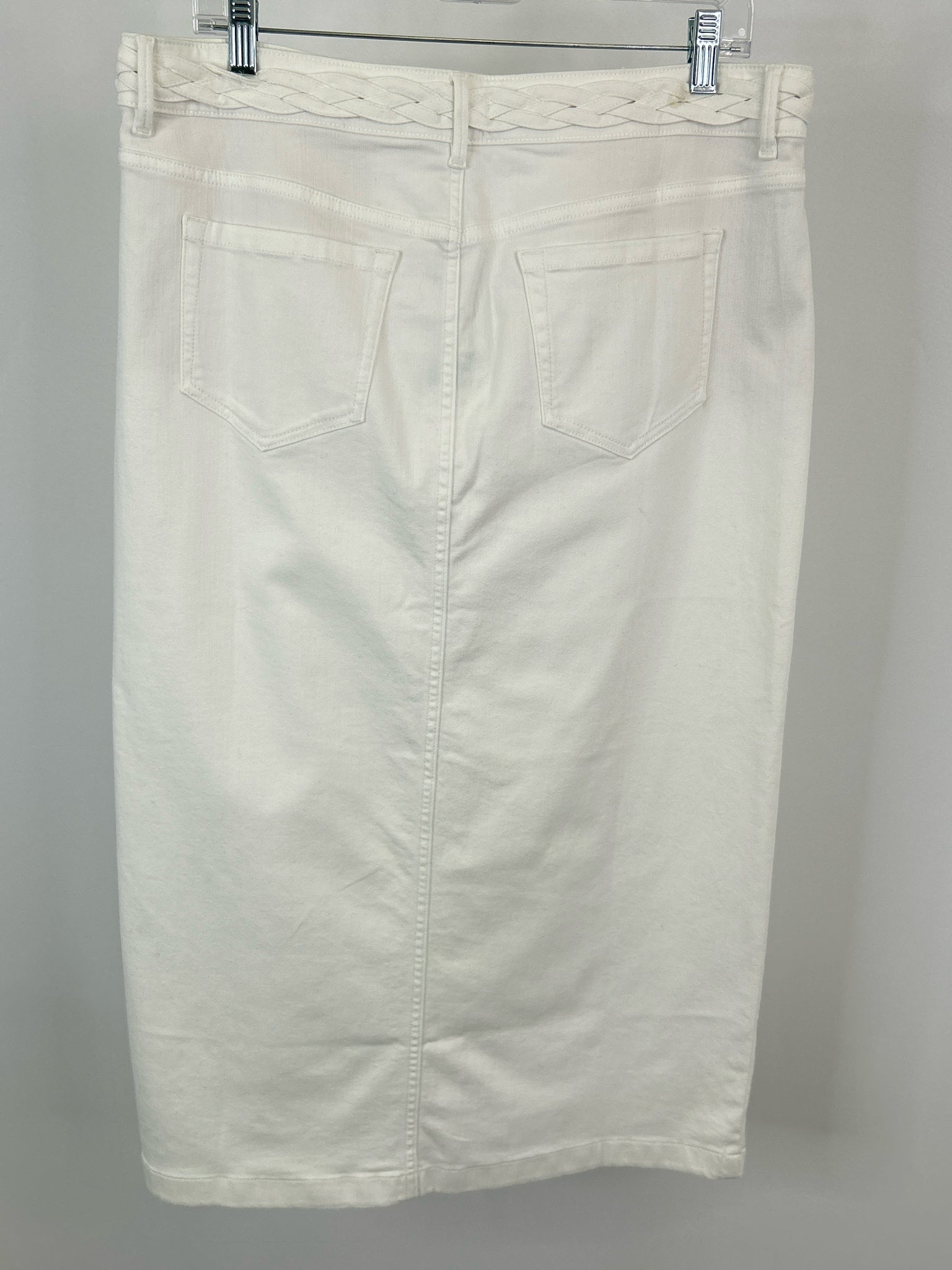J JILL DENIM Size 12 White Denim Women Skirt NWT