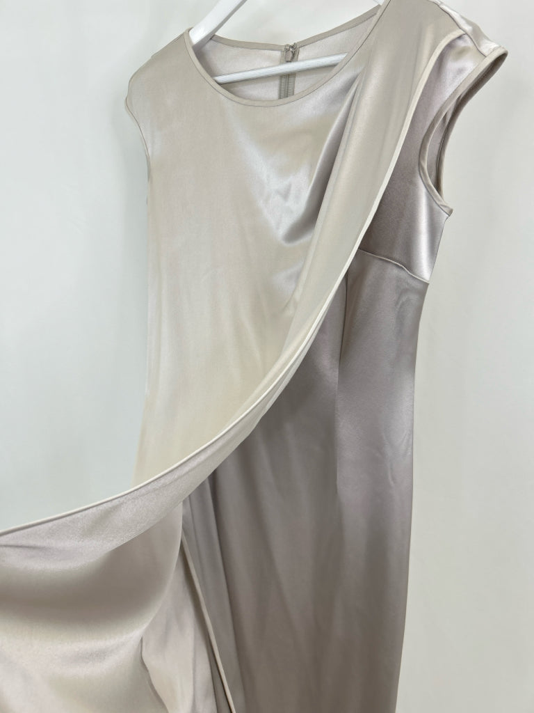 ST JOHN Women Size 4 Grey Satin Formal Cocktail Dress