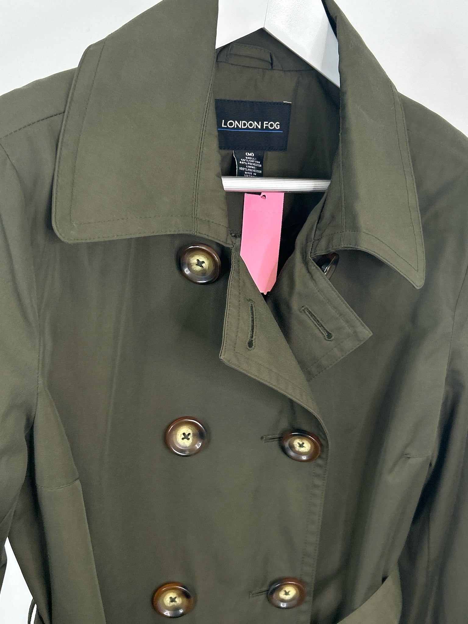 London Fog Size M OLIVE GREEN Women Trench Coat
