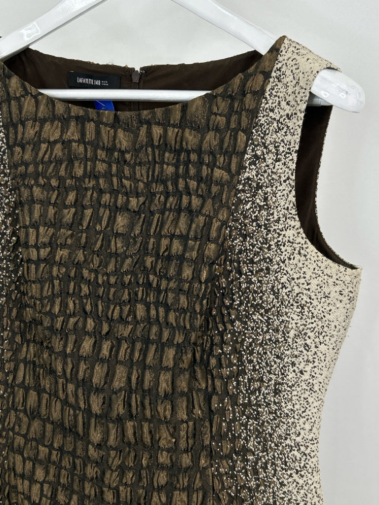 LAFAYETTE 148 Women Size 10 Brown Print Dress