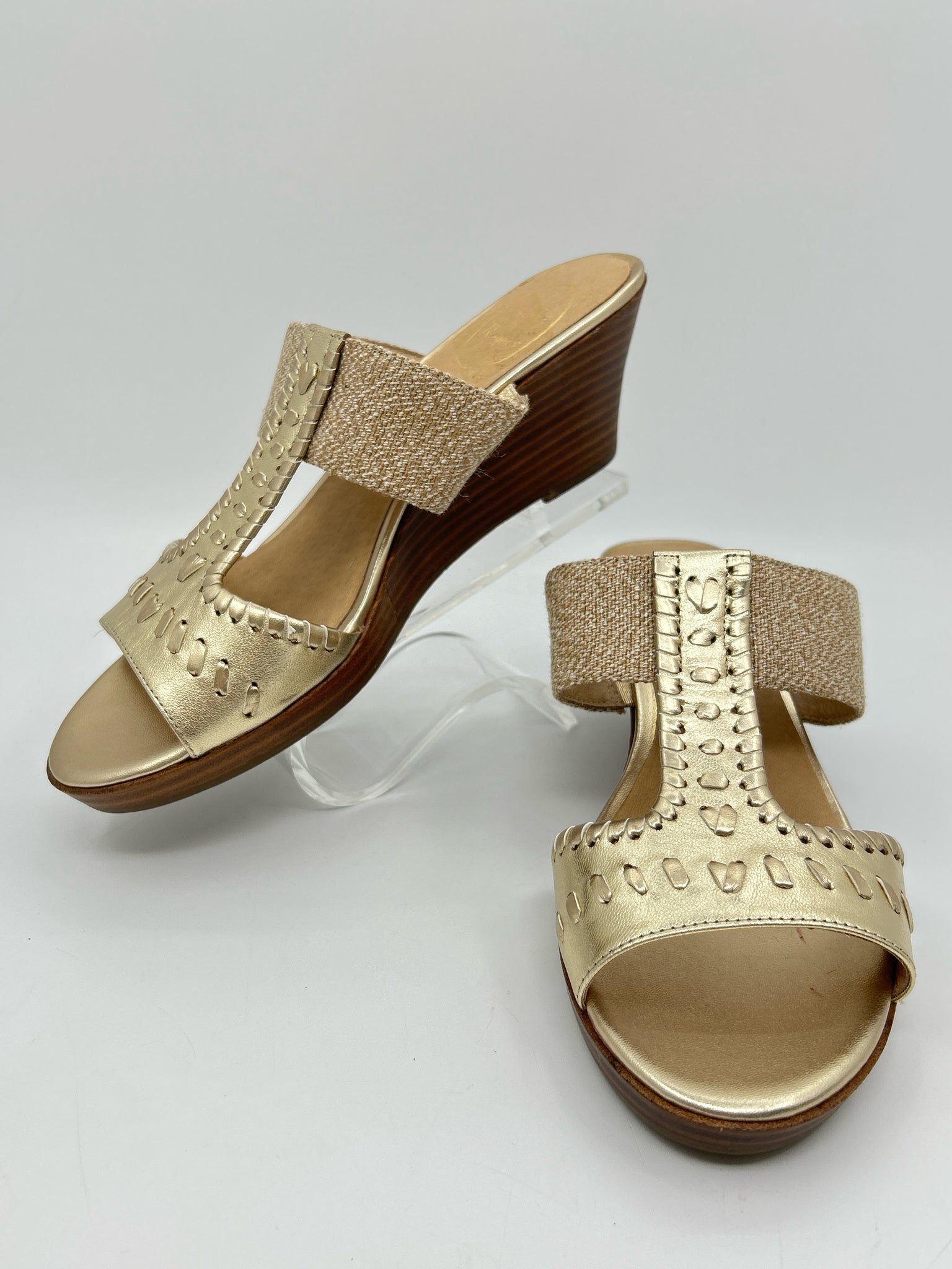 JACK ROGERS Size 9M gold metallic Women Sandal