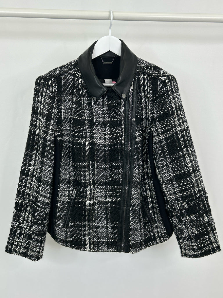 CHICO'S Women Size 12/14 Black and White Jacket