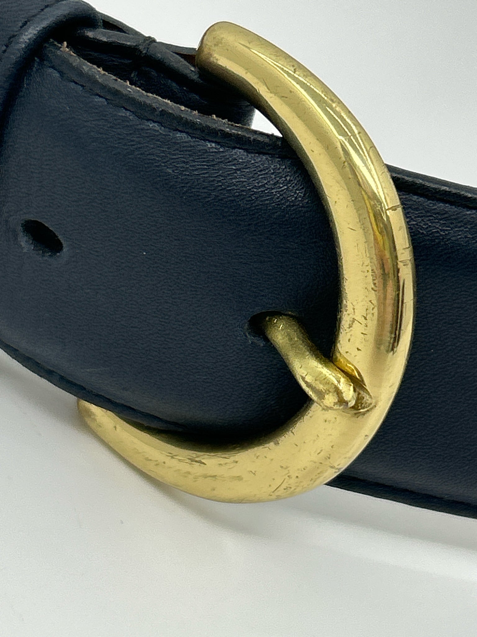 COACH Size Medium Blue Leather Belt