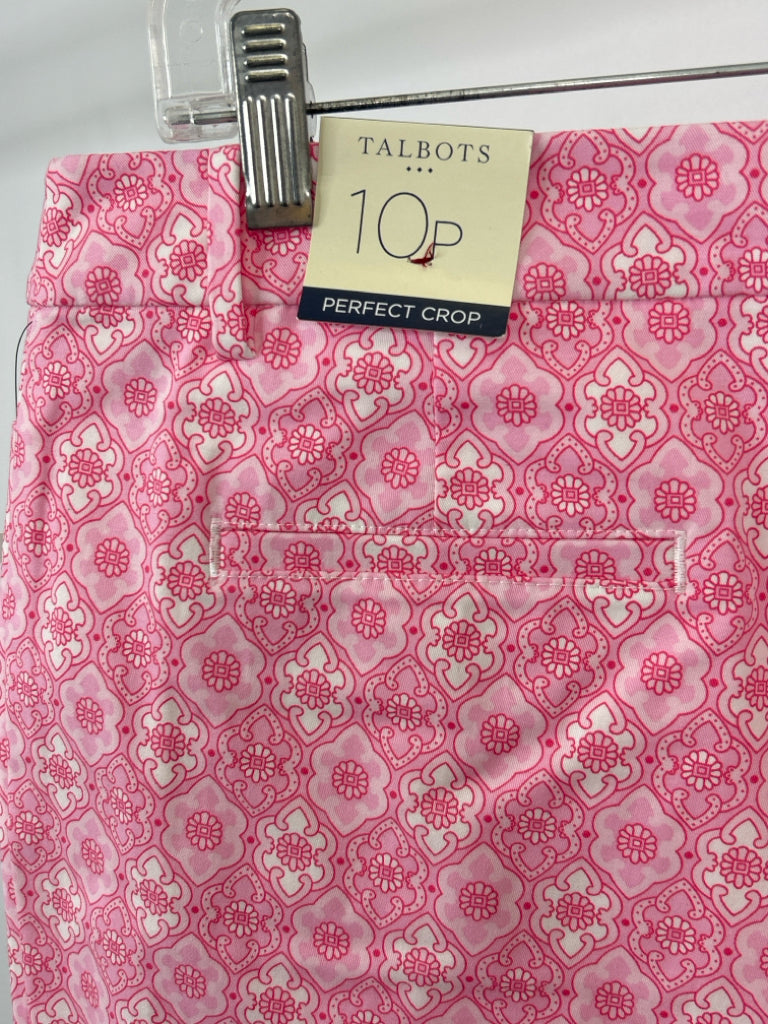 TALBOTS Size 10P Pink Print Pants