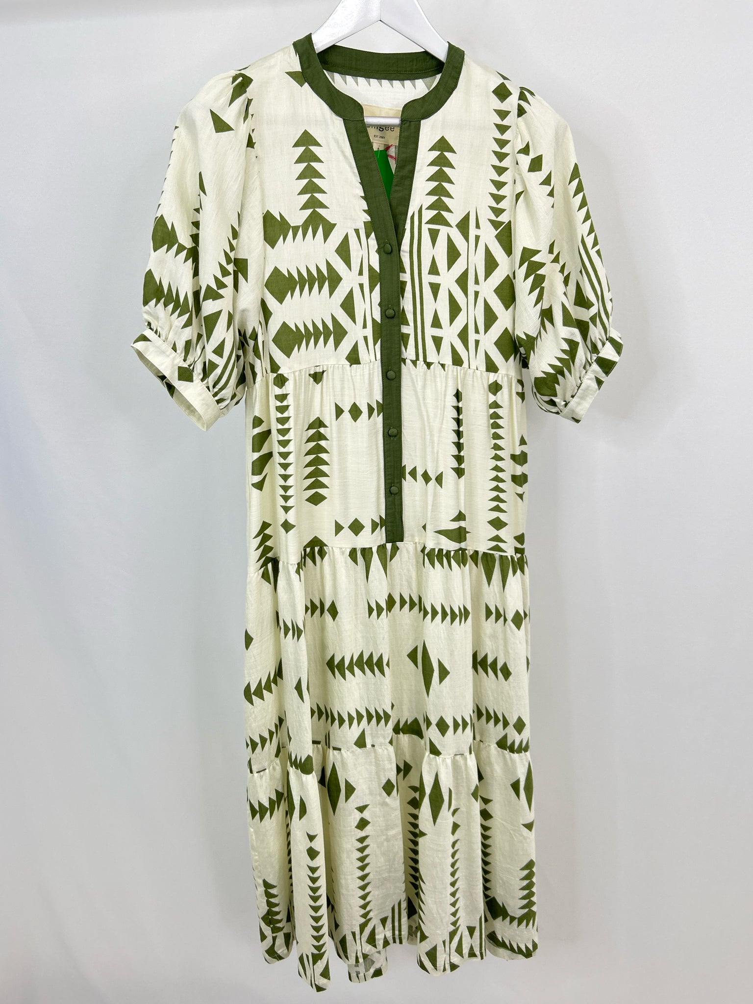UMGEE Size S GREEN & CREAM Women Dress