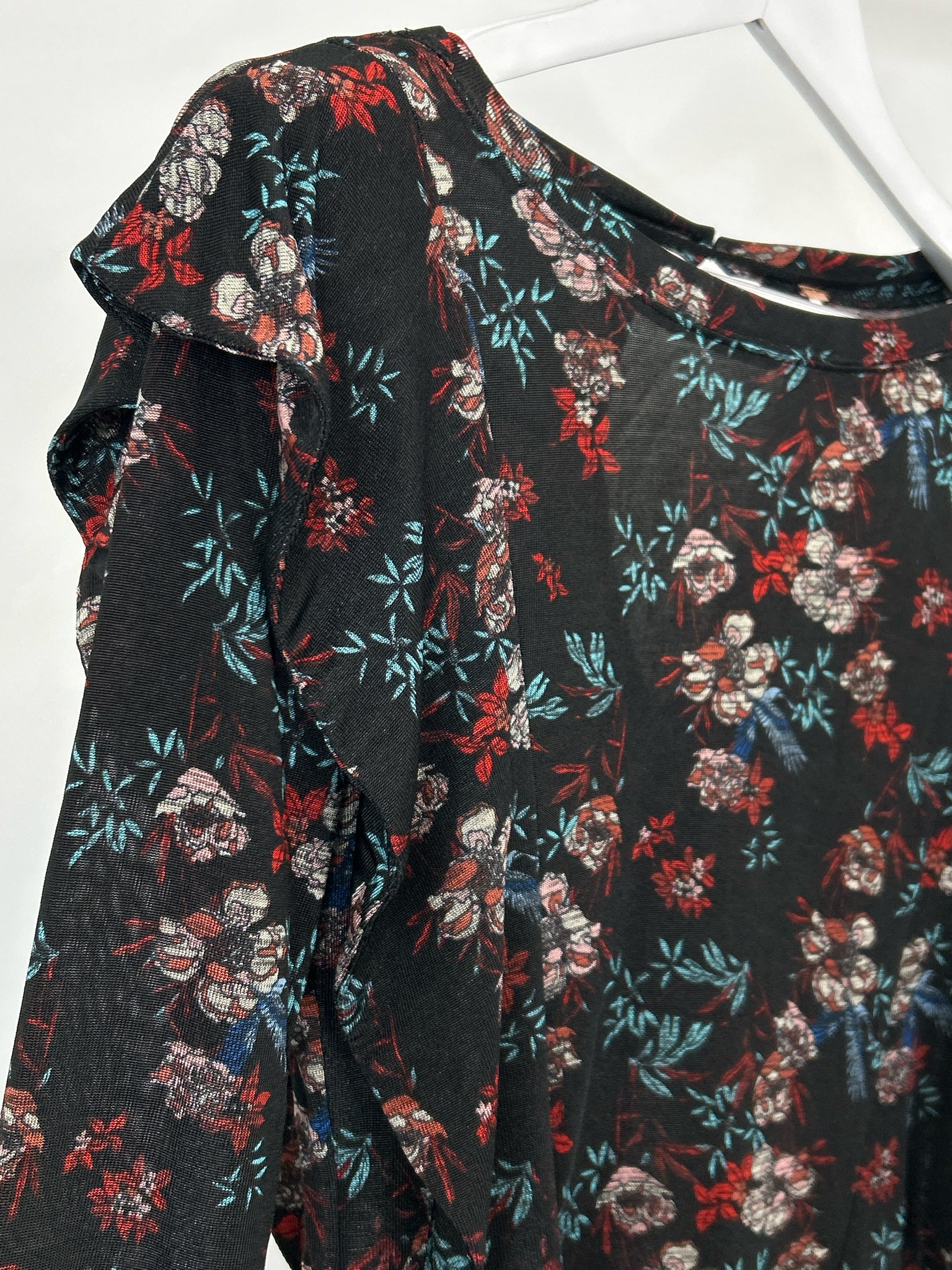FREE PEOPLE Size XS Black Floral Women Top