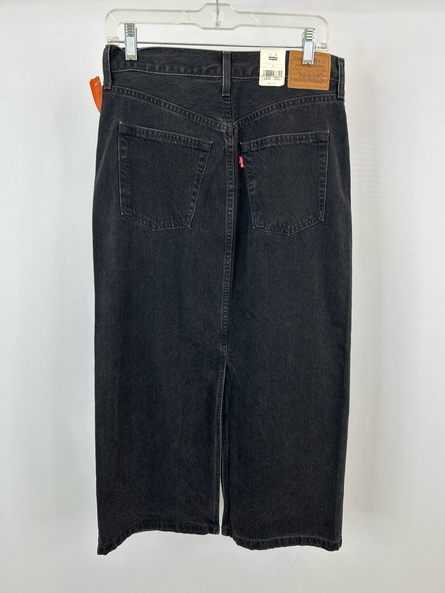 LEVIS Size 28/6 BLACK DENIM Women Skirt