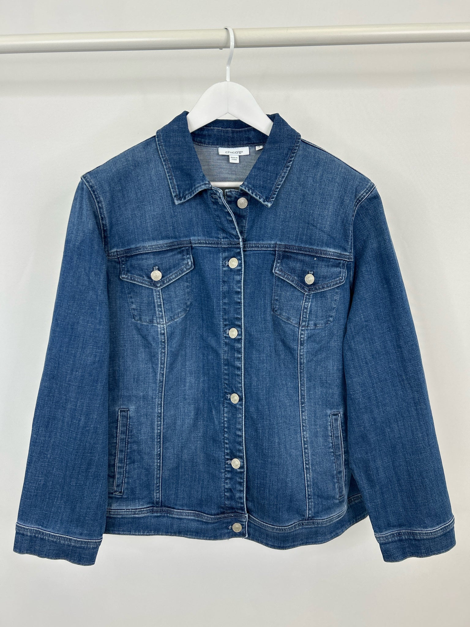 CHICO'S Size XXL BLUE DENIM Women Jacket